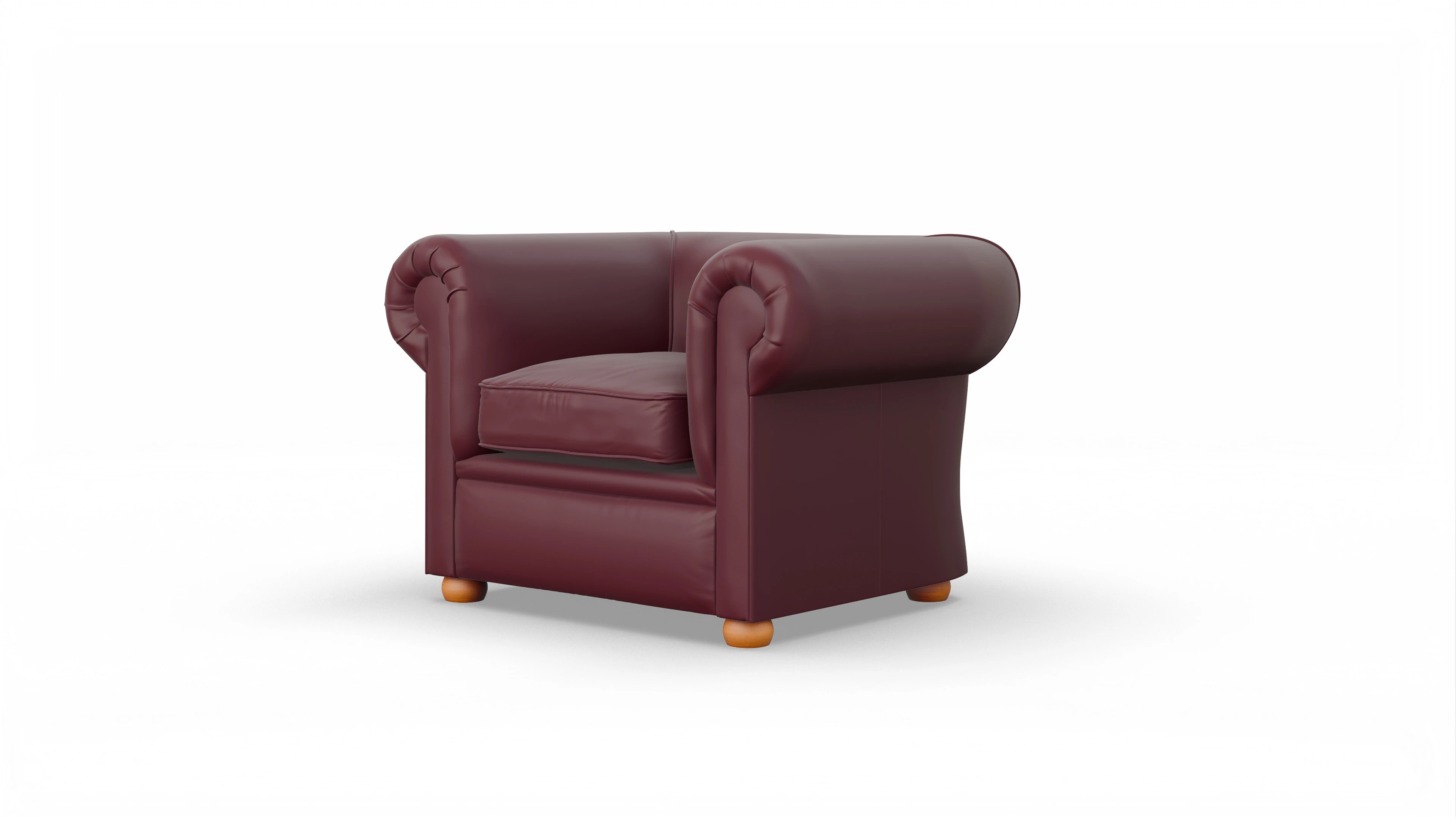 Clubsessel Brendon Ansicht des Produktes Brendon Sessel in Leder rot