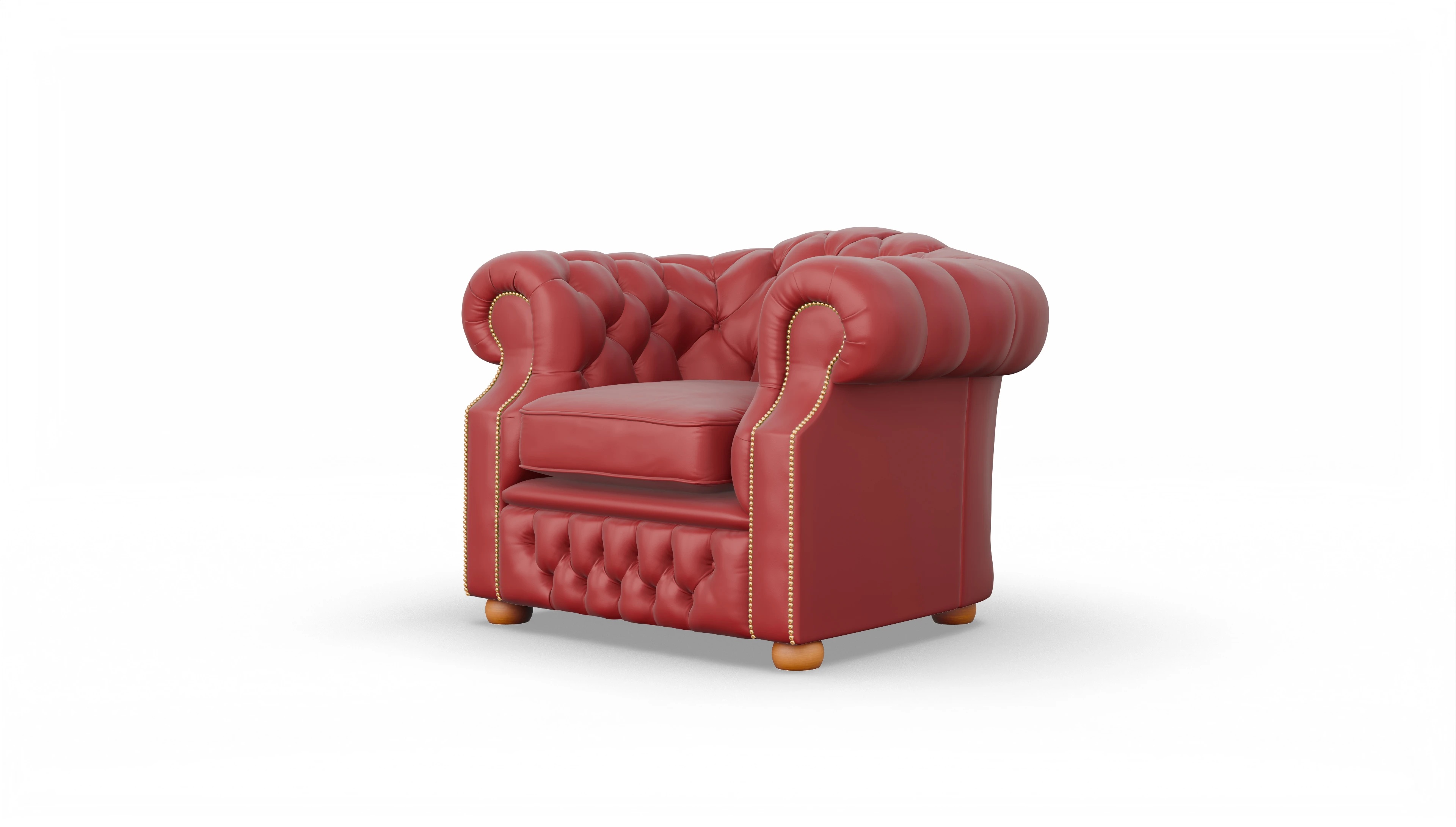 Clubsessel Yates Ansicht des Produktes Yates Sessel in Leder rot