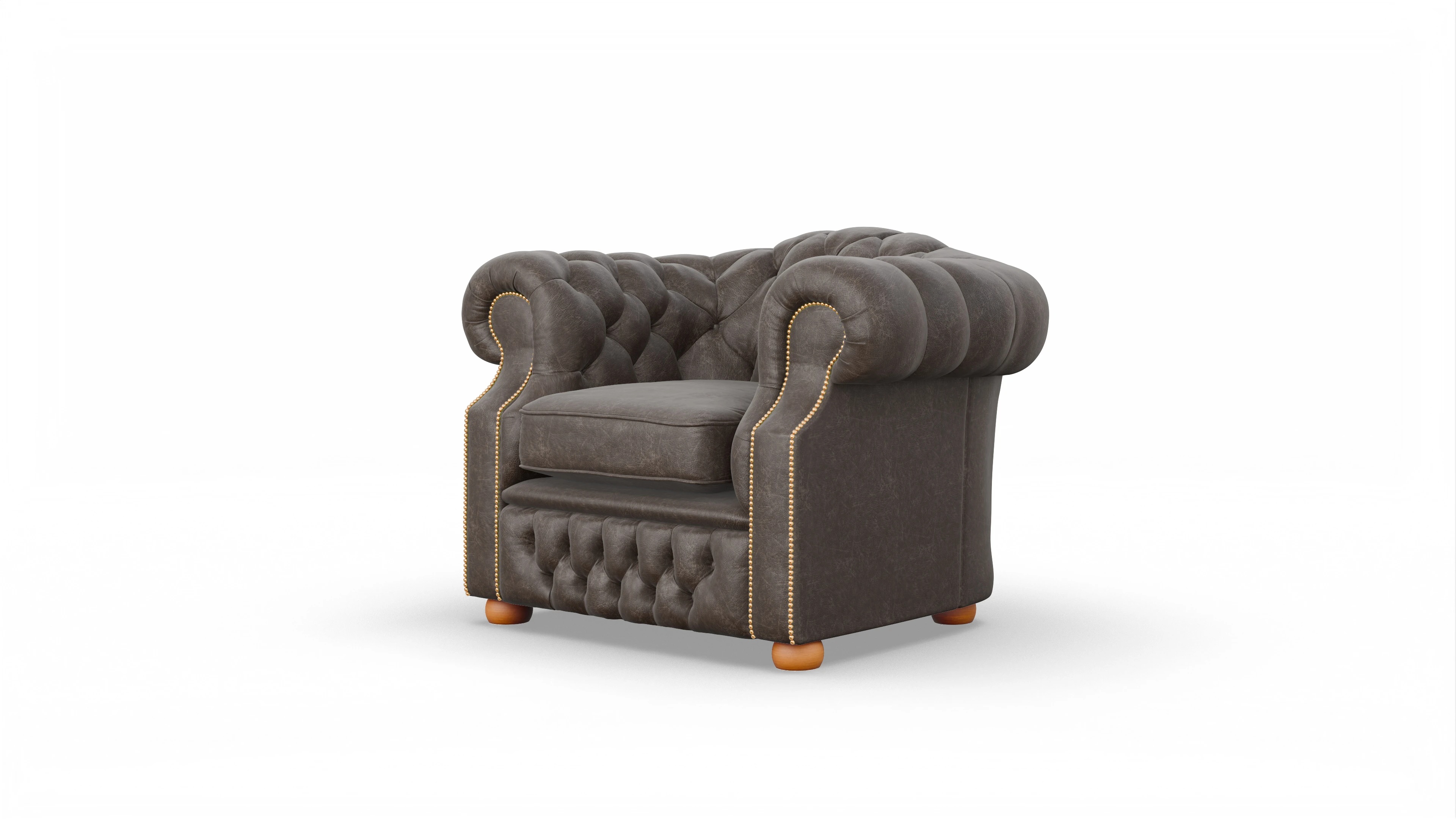 Clubsessel Yates Ansicht des Produktes Yates Sessel in Leder braun