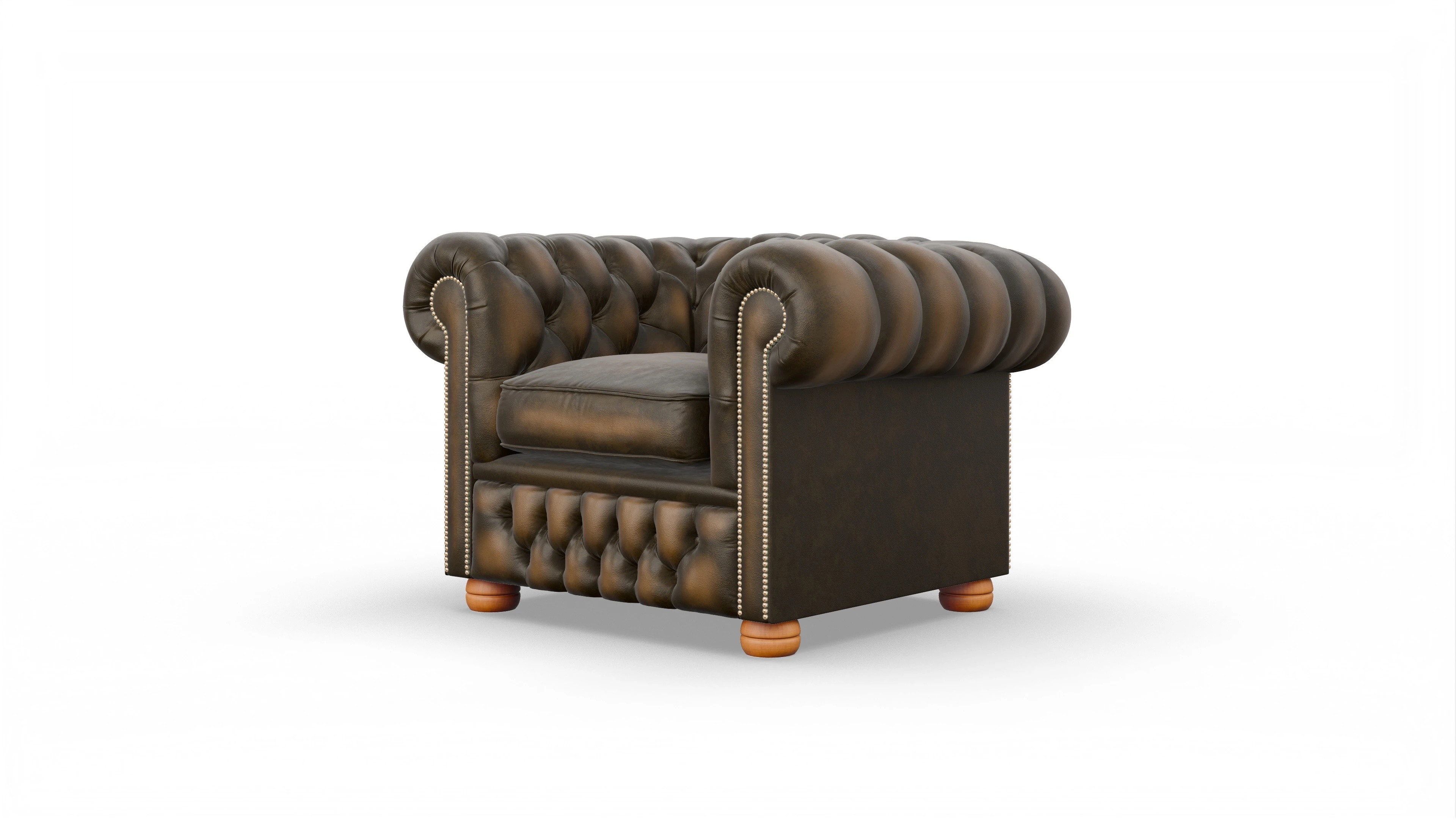Clubsessel Oxford Ansicht des Produktes Oxford Sessel in Leder braun