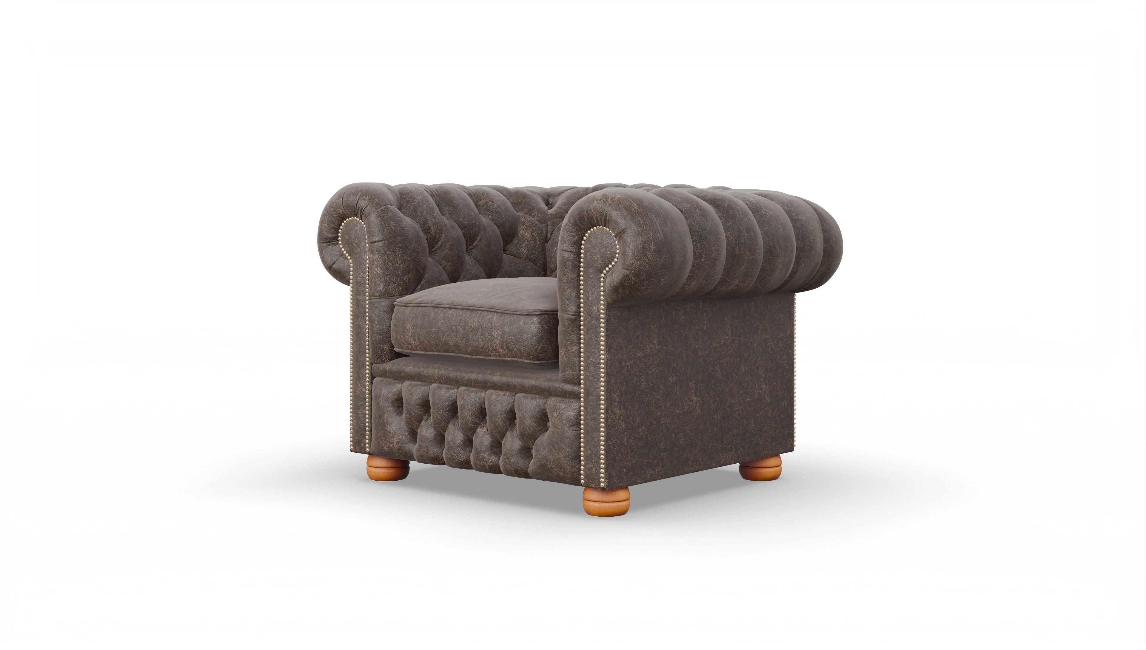 Clubsessel Oxford Ansicht des Produktes Oxford Sessel in Leder braun