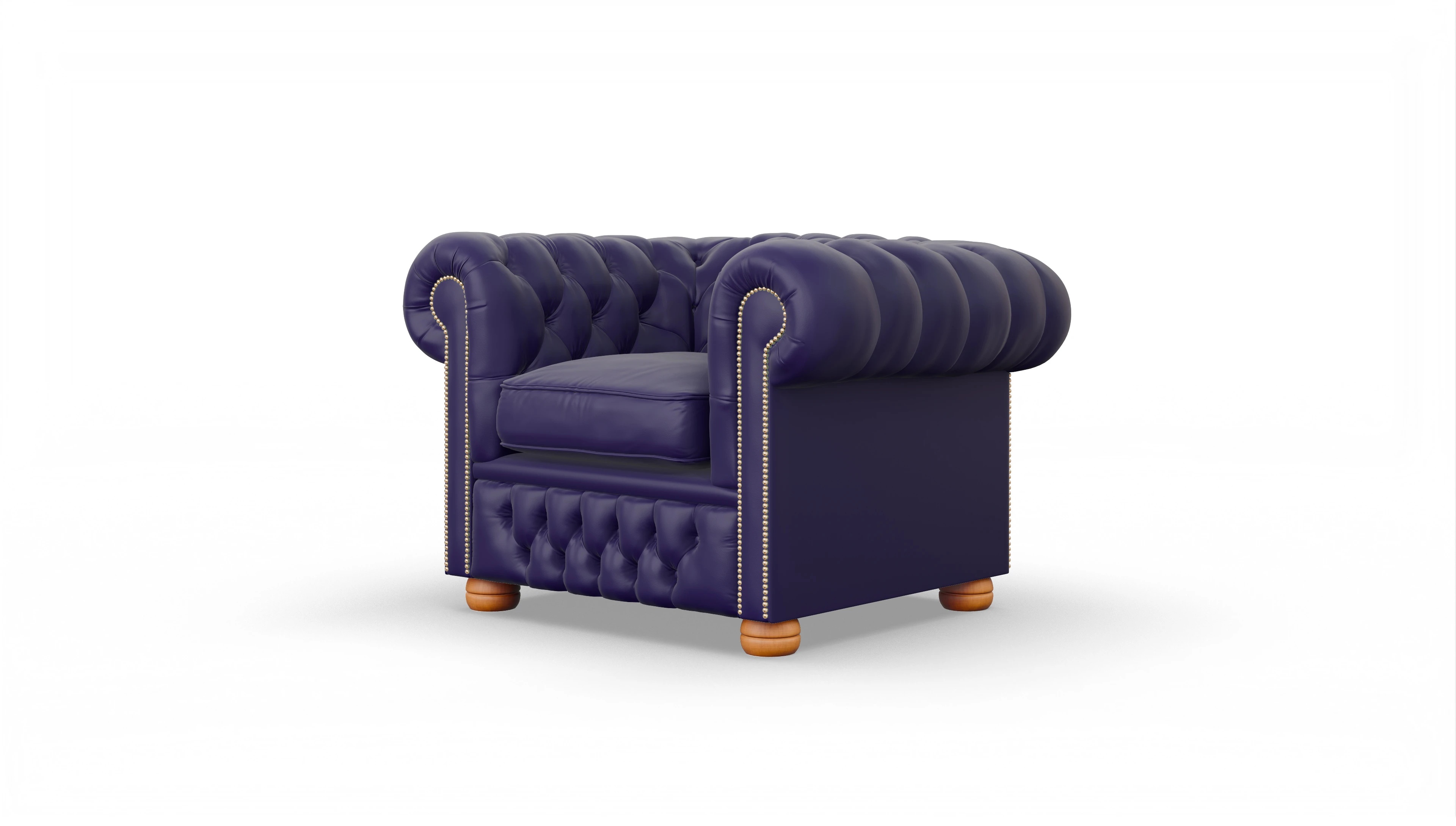 Clubsessel Oxford Ansicht des Produktes Oxford Sessel in Leder blau