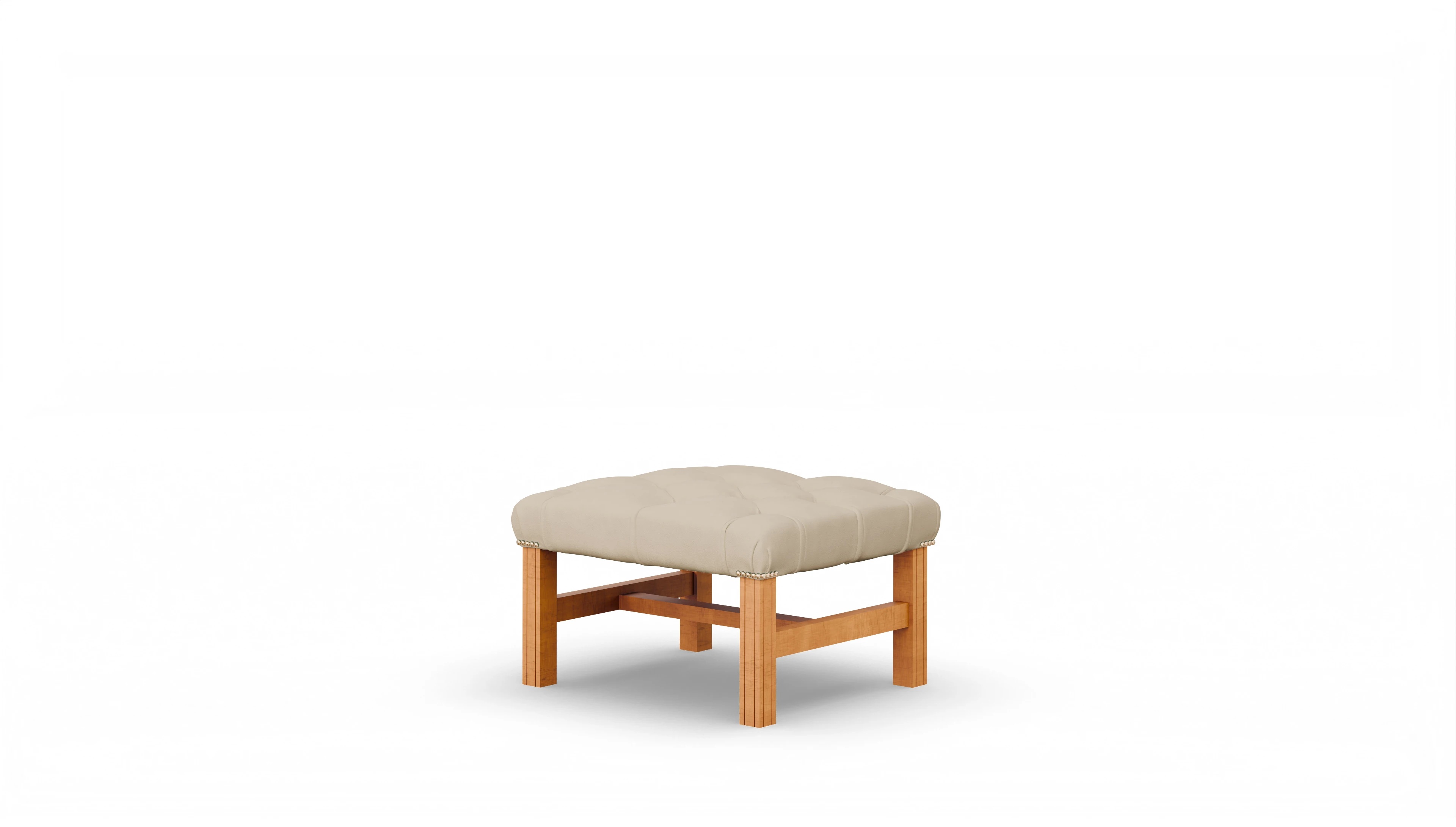 Ansicht des Produktes Meryton Hocker in Leder beige