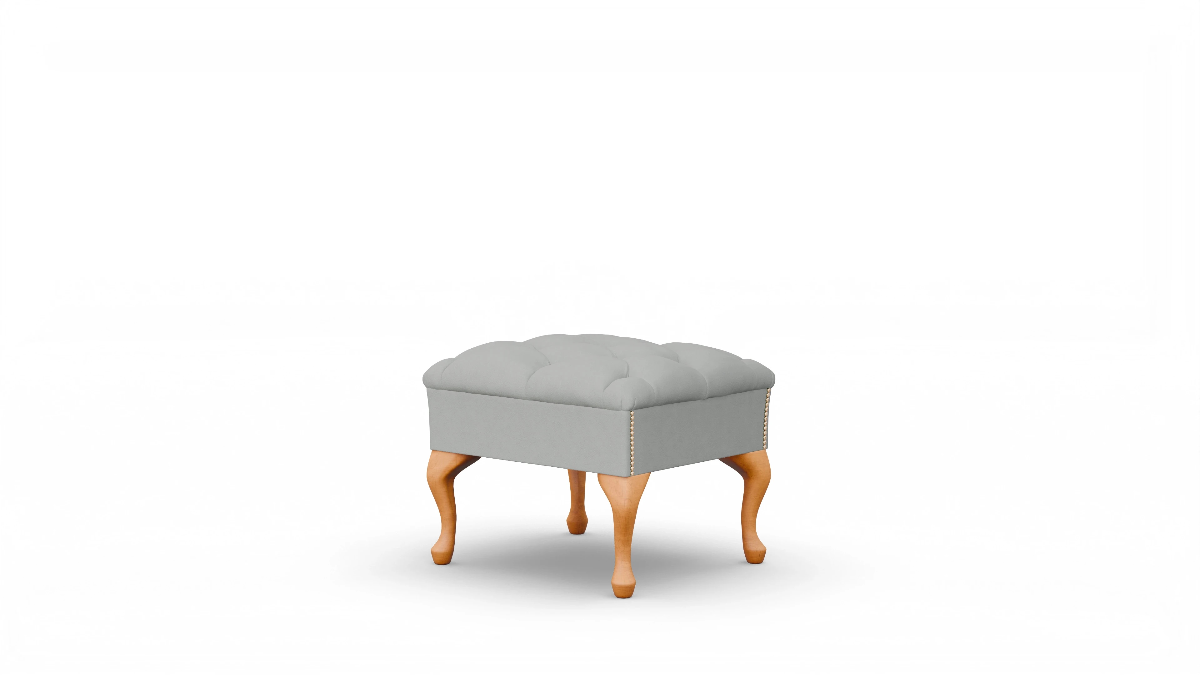 Hocker Yorkshire in Leder Ansicht des Produktes Yorkshire Hocker in Leder grau