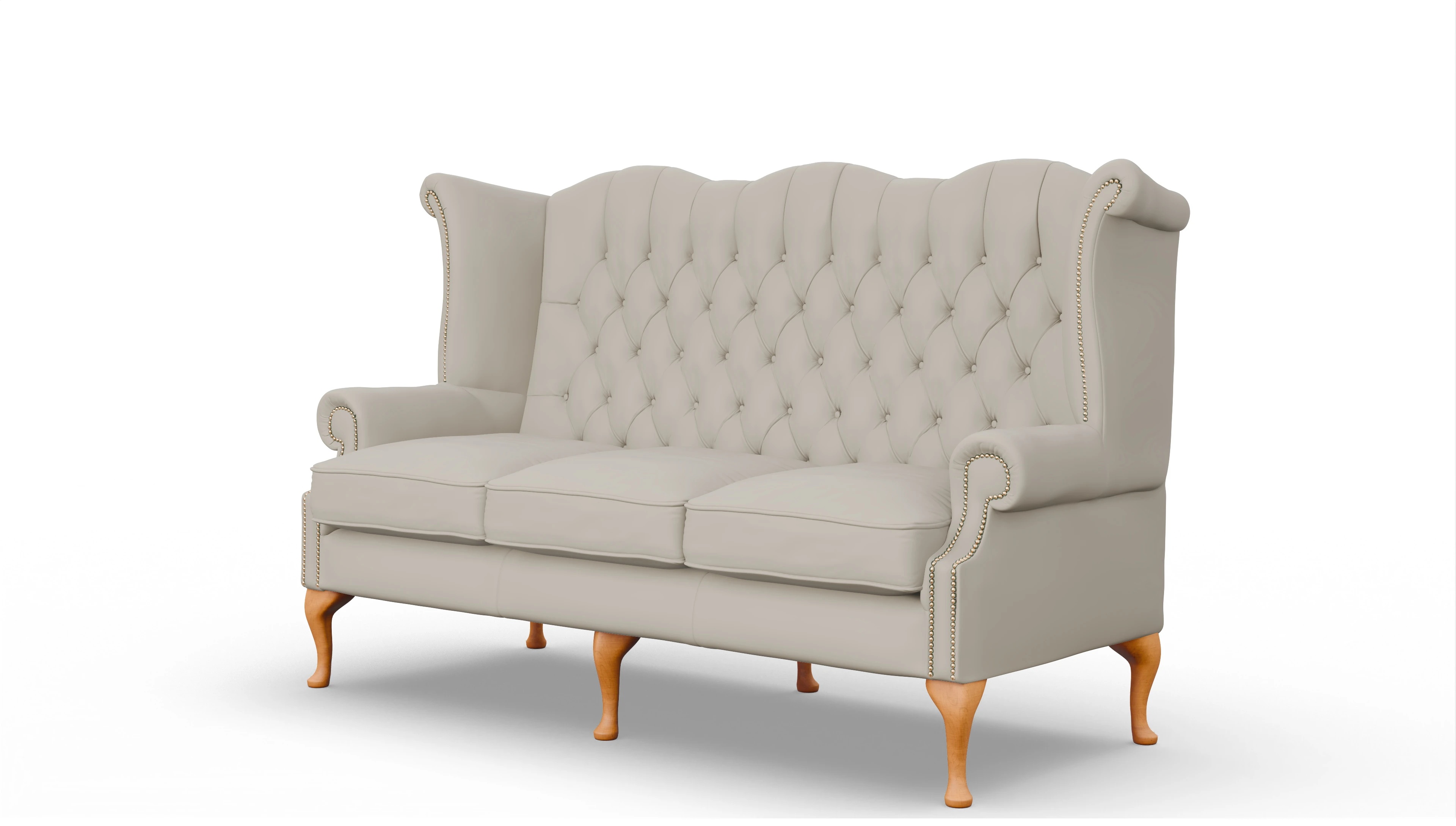 Ansicht des Produktes Crawford 3-Sitzer in Leder weiß