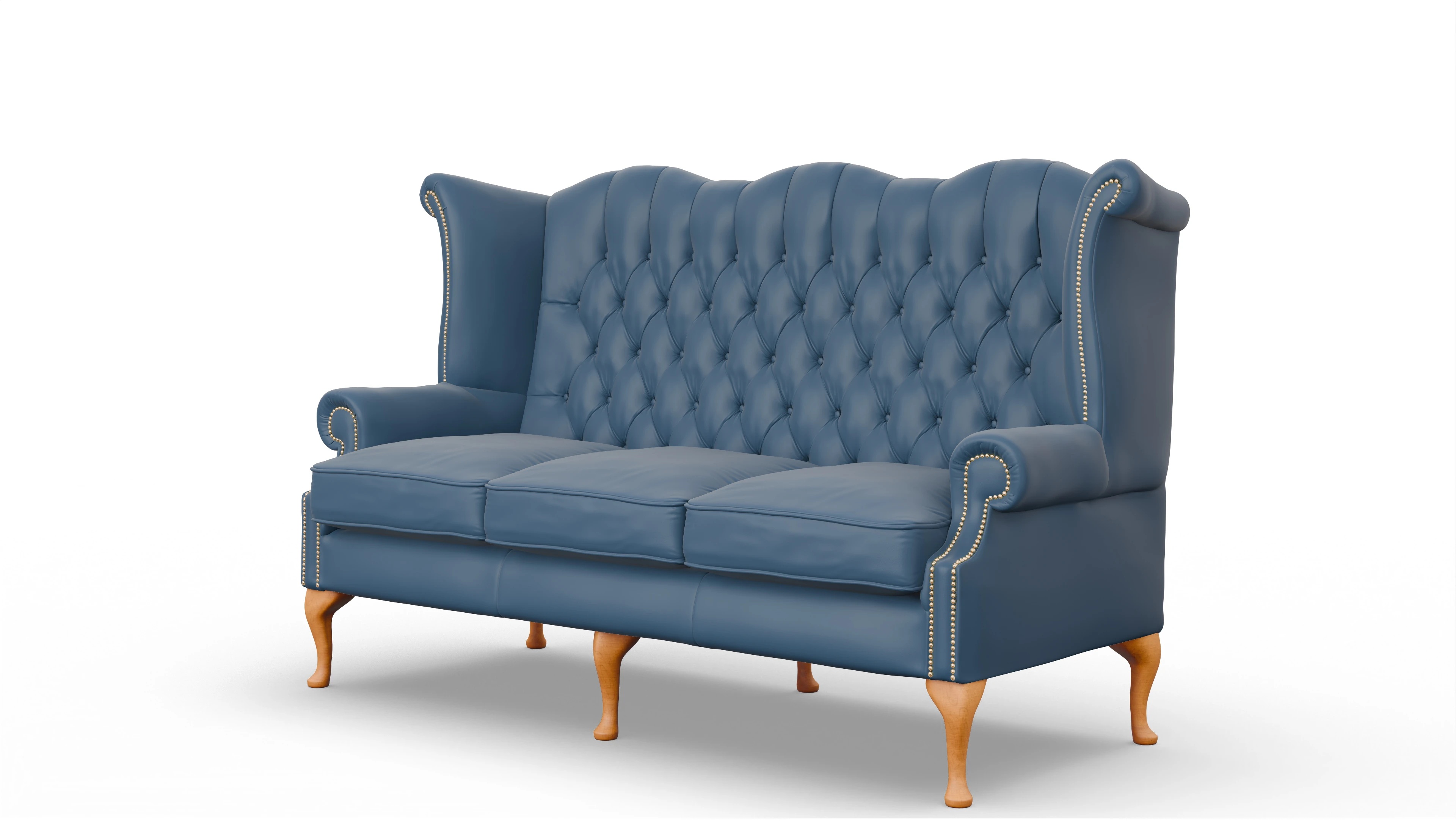 Ansicht des Produktes Crawford 3-Sitzer in Leder blau