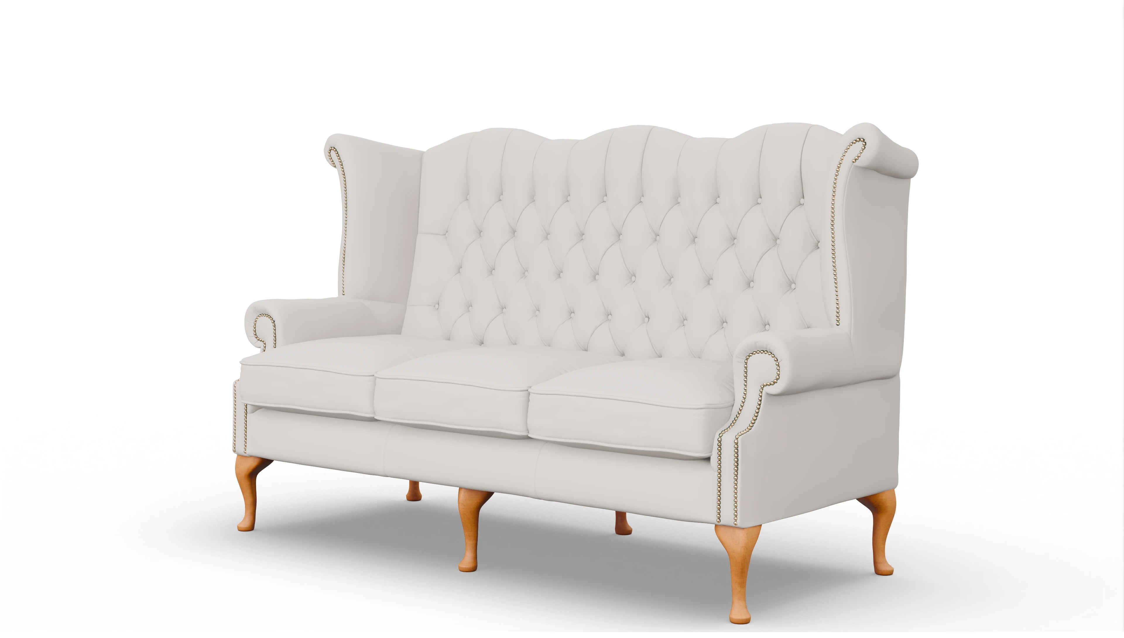 Ansicht des Produktes Crawford 3-Sitzer in Leder weiß