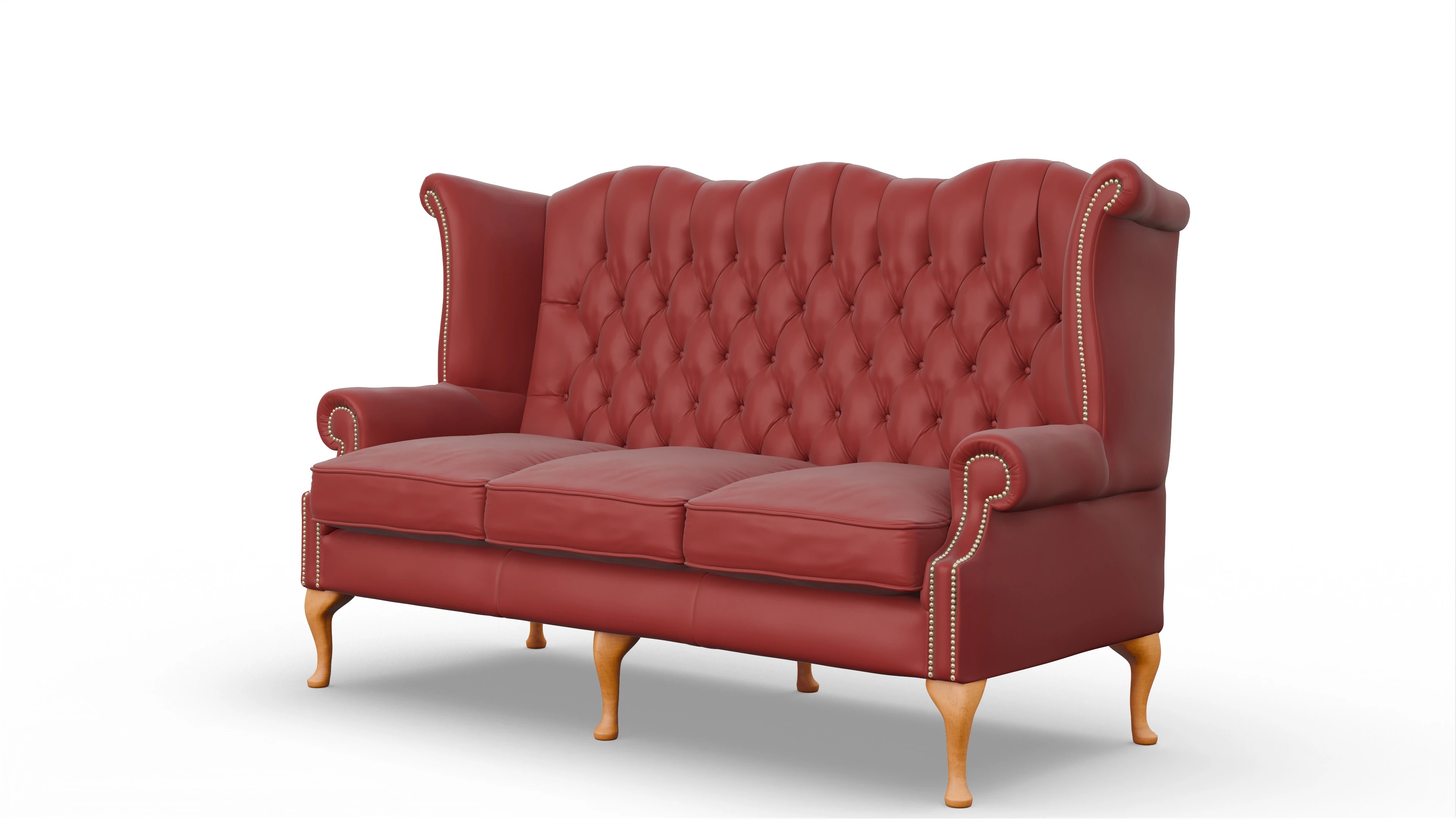 Ansicht des Produktes Crawford 3-Sitzer in Leder rot