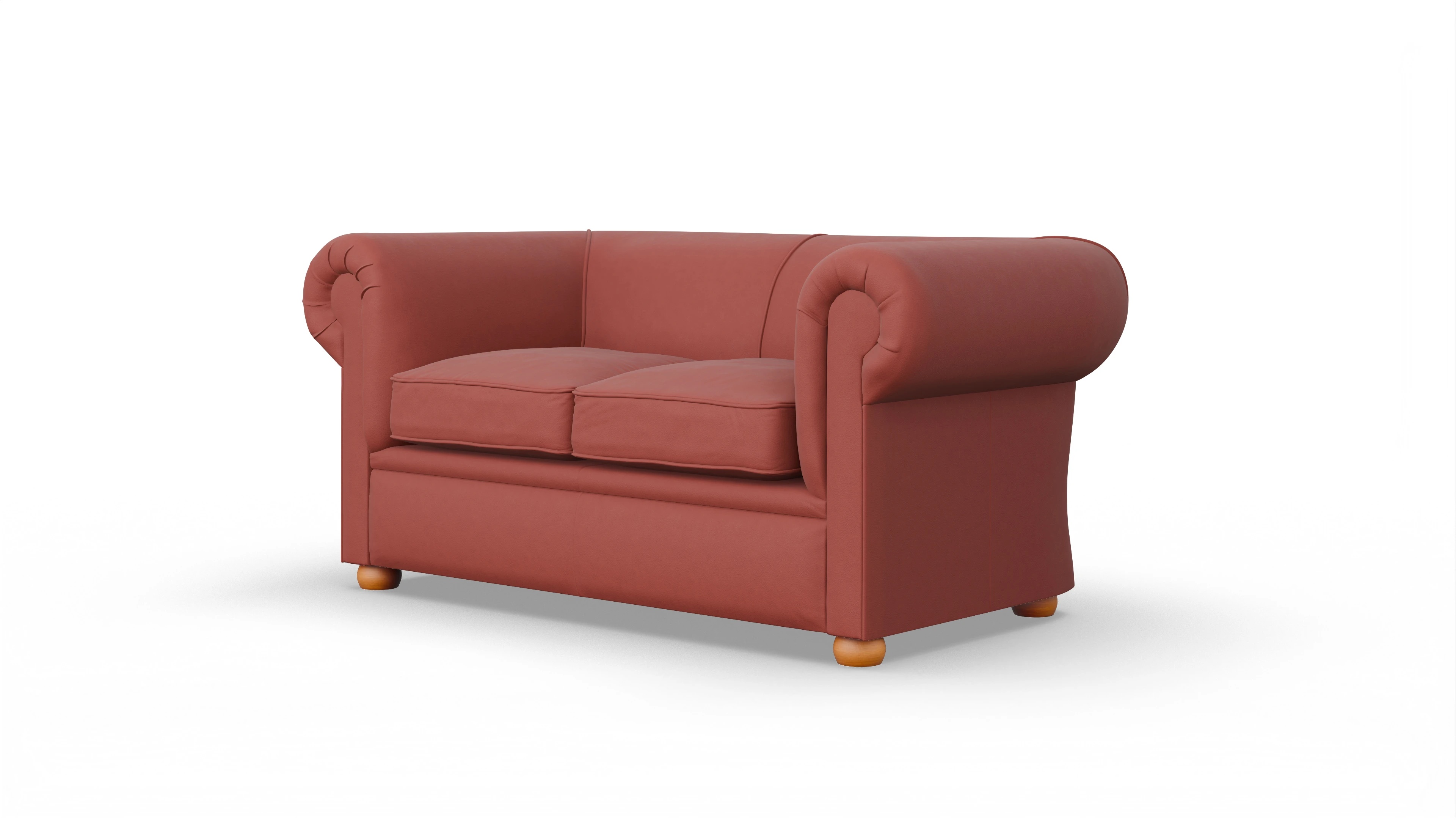 Chesterfield Couch Brendon Ansicht des Produktes Brendon 2-Sitzer in Leder rot