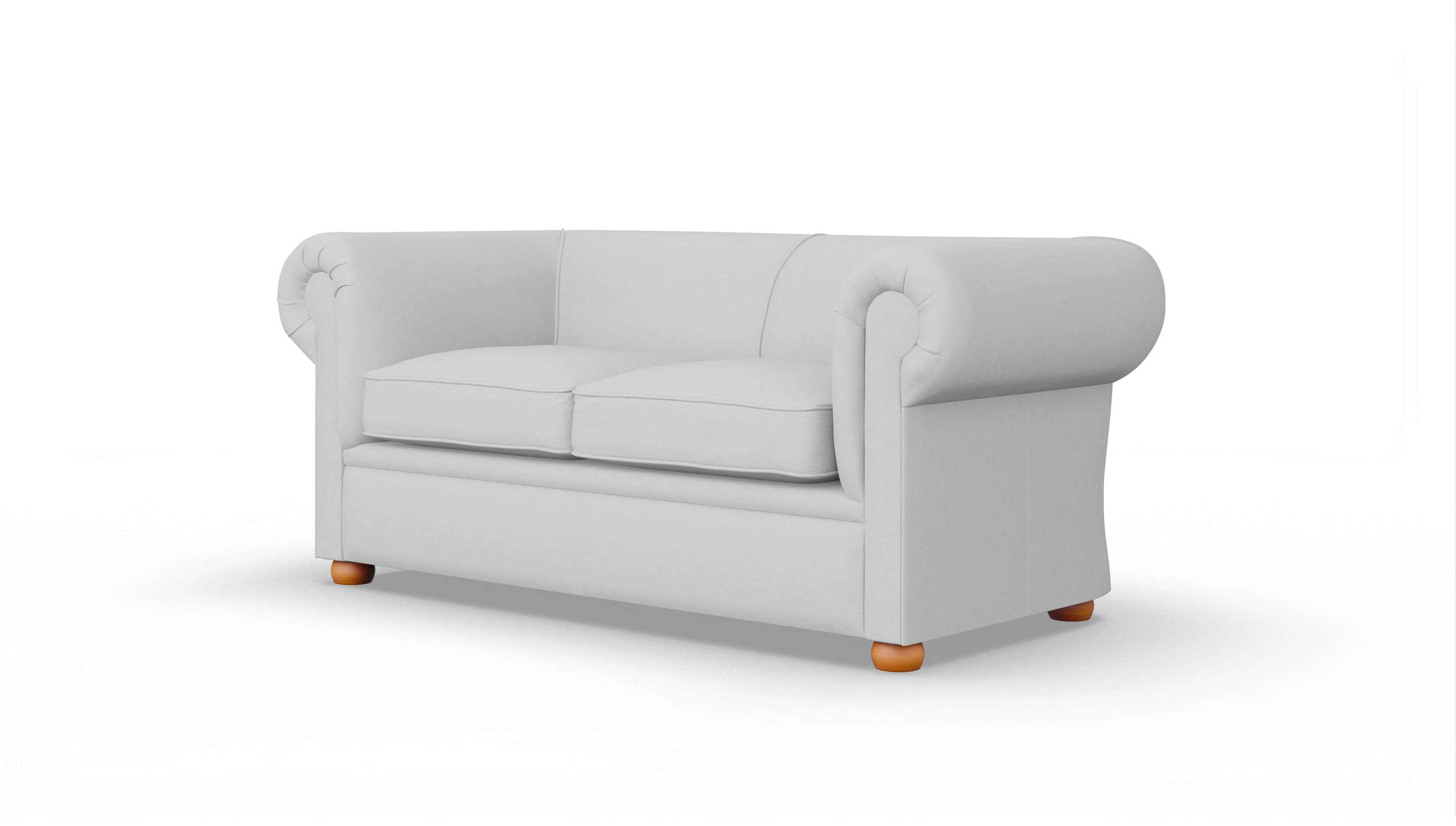 Chesterfield Couch Brendon Ansicht des Produktes Brendon 2,5-Sitzer in Leder weiß