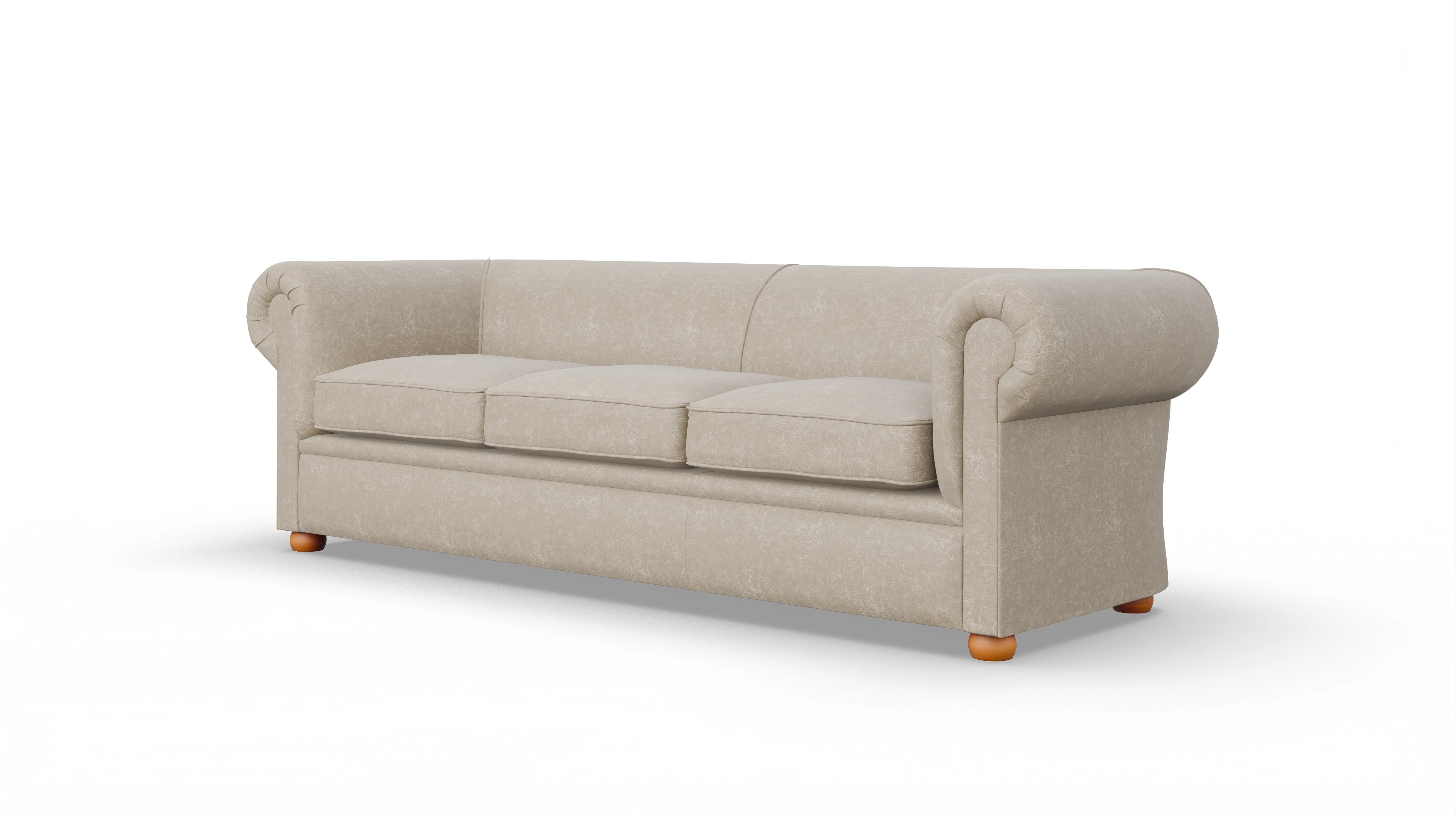 Chesterfield Couch Brendon Ansicht des Produktes Brendon 4-Sitzer in Leder beige
