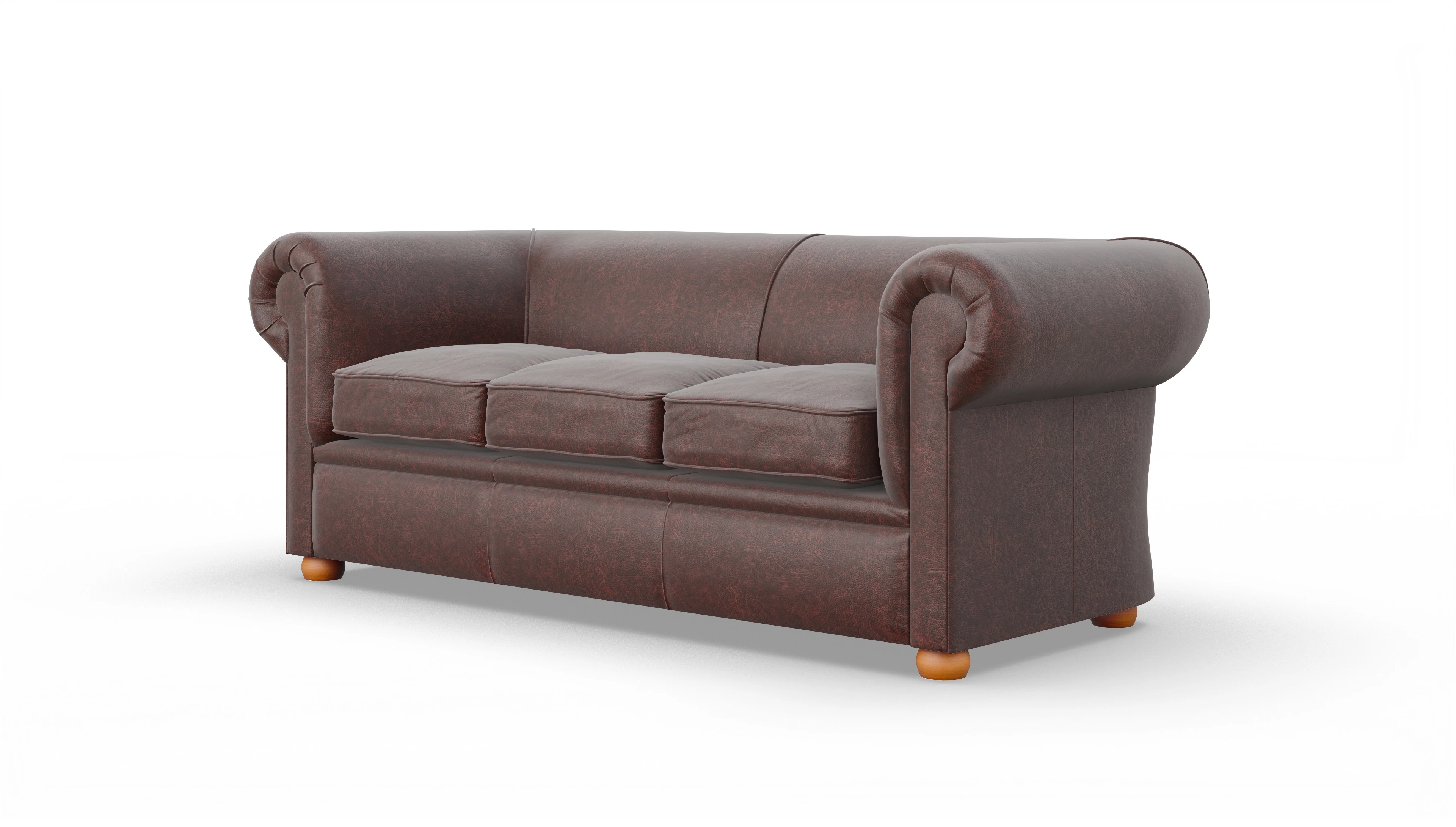 Ansicht des Produktes Brendon 3-Sitzer in Leder rot