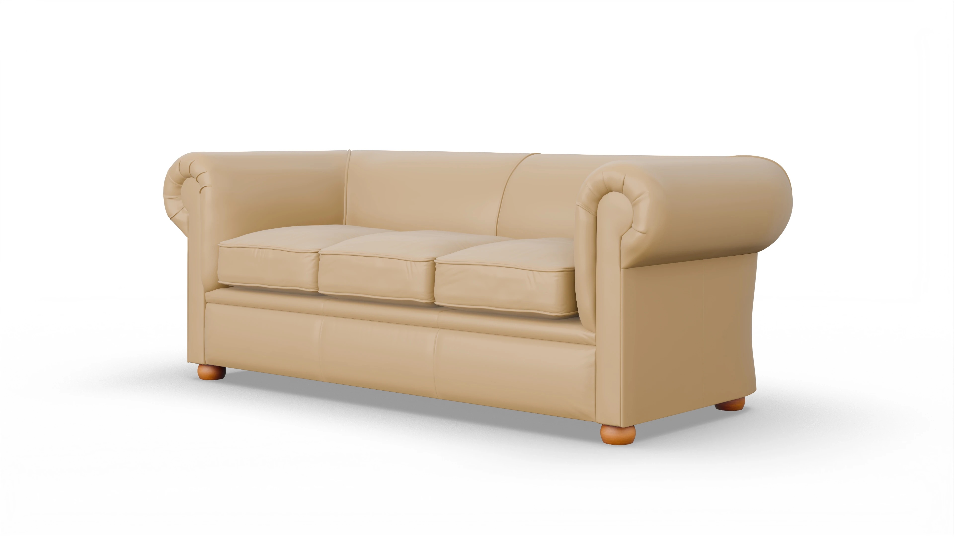 Ansicht des Produktes Brendon 3-Sitzer in Leder beige