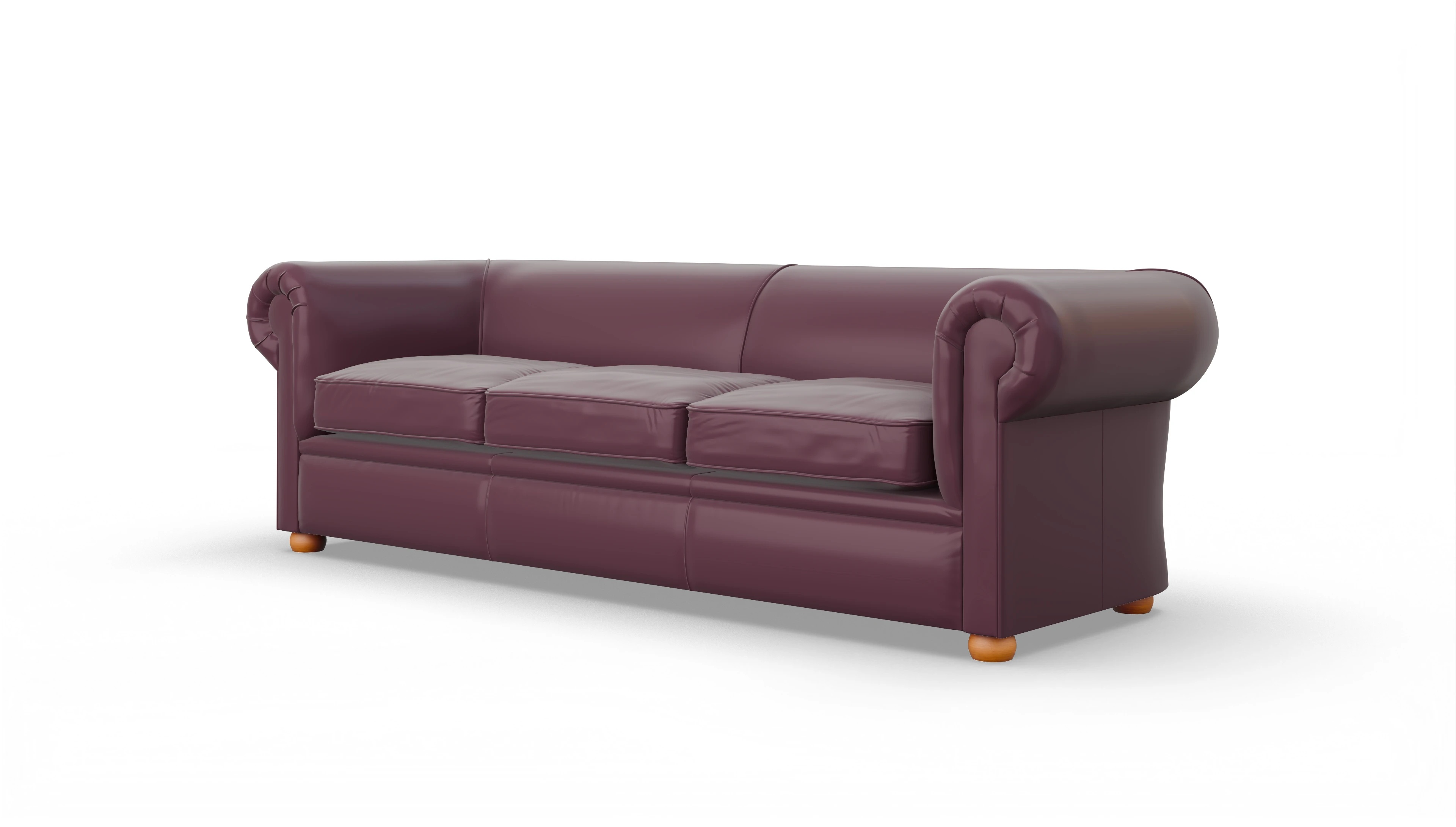 Chesterfield Couch Brendon Ansicht des Produktes Brendon 4-Sitzer in Leder rot