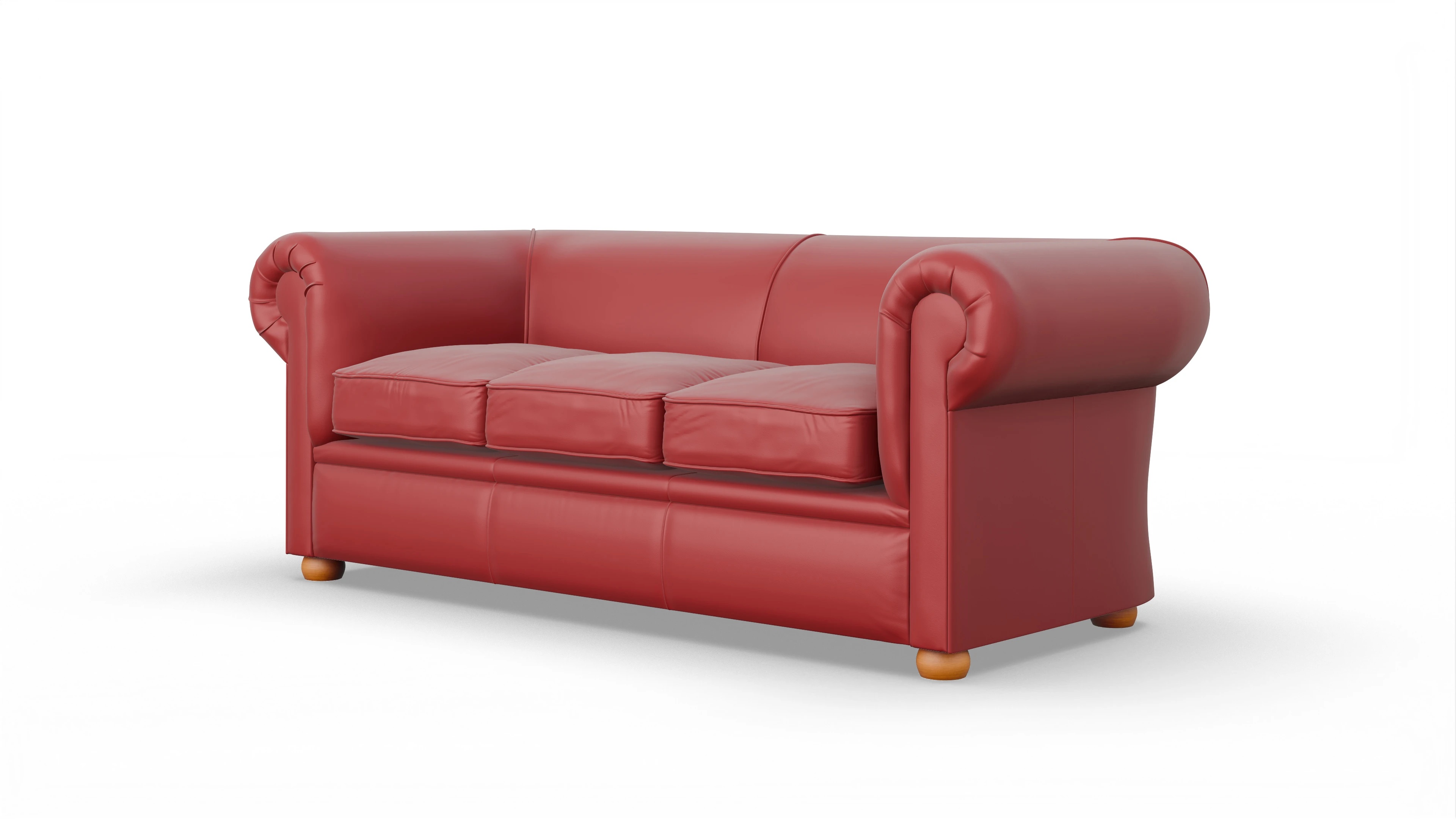 Ansicht des Produktes Brendon 3-Sitzer in Leder rot