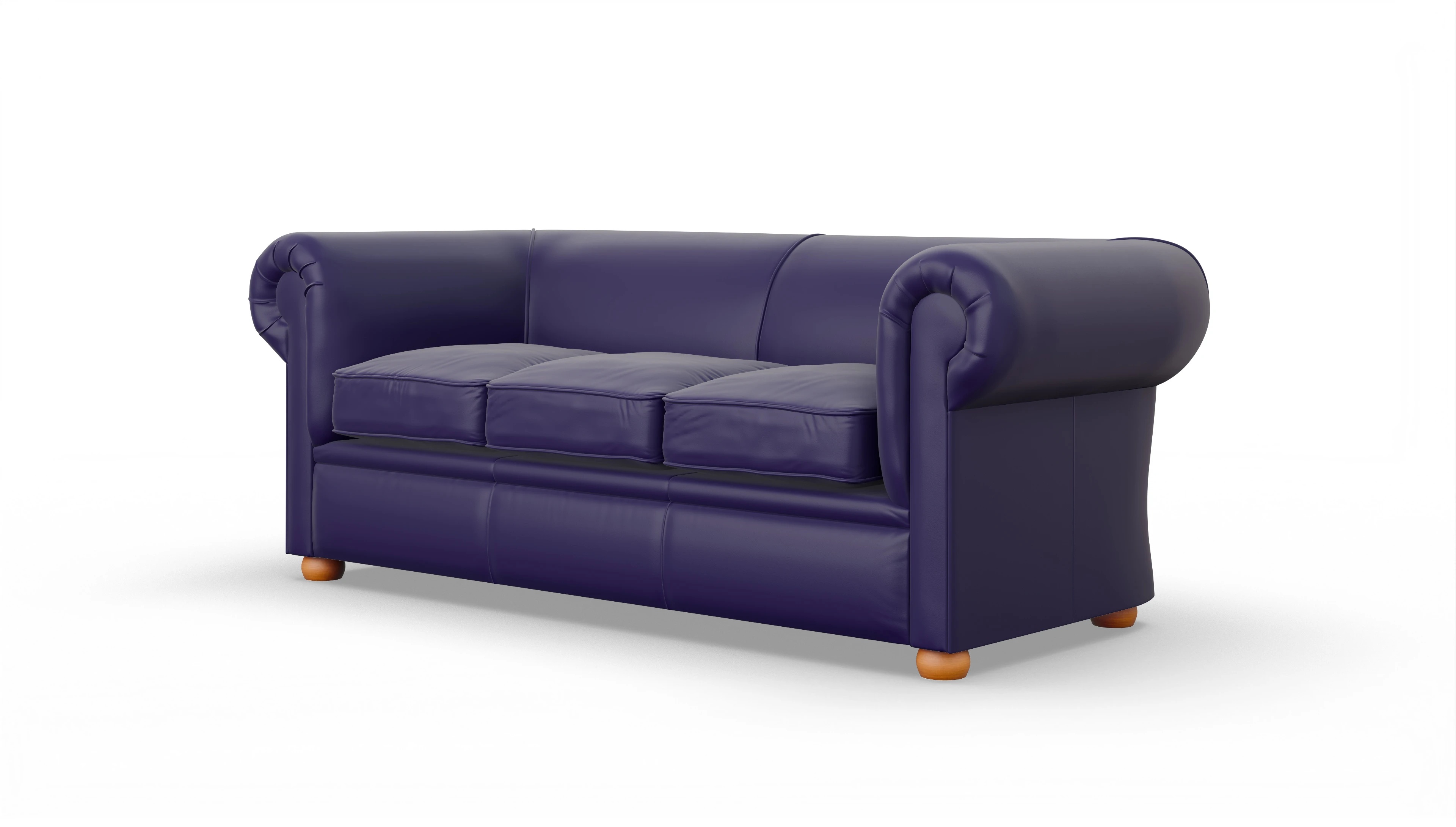 Ansicht des Produktes Brendon 3-Sitzer in Leder blau
