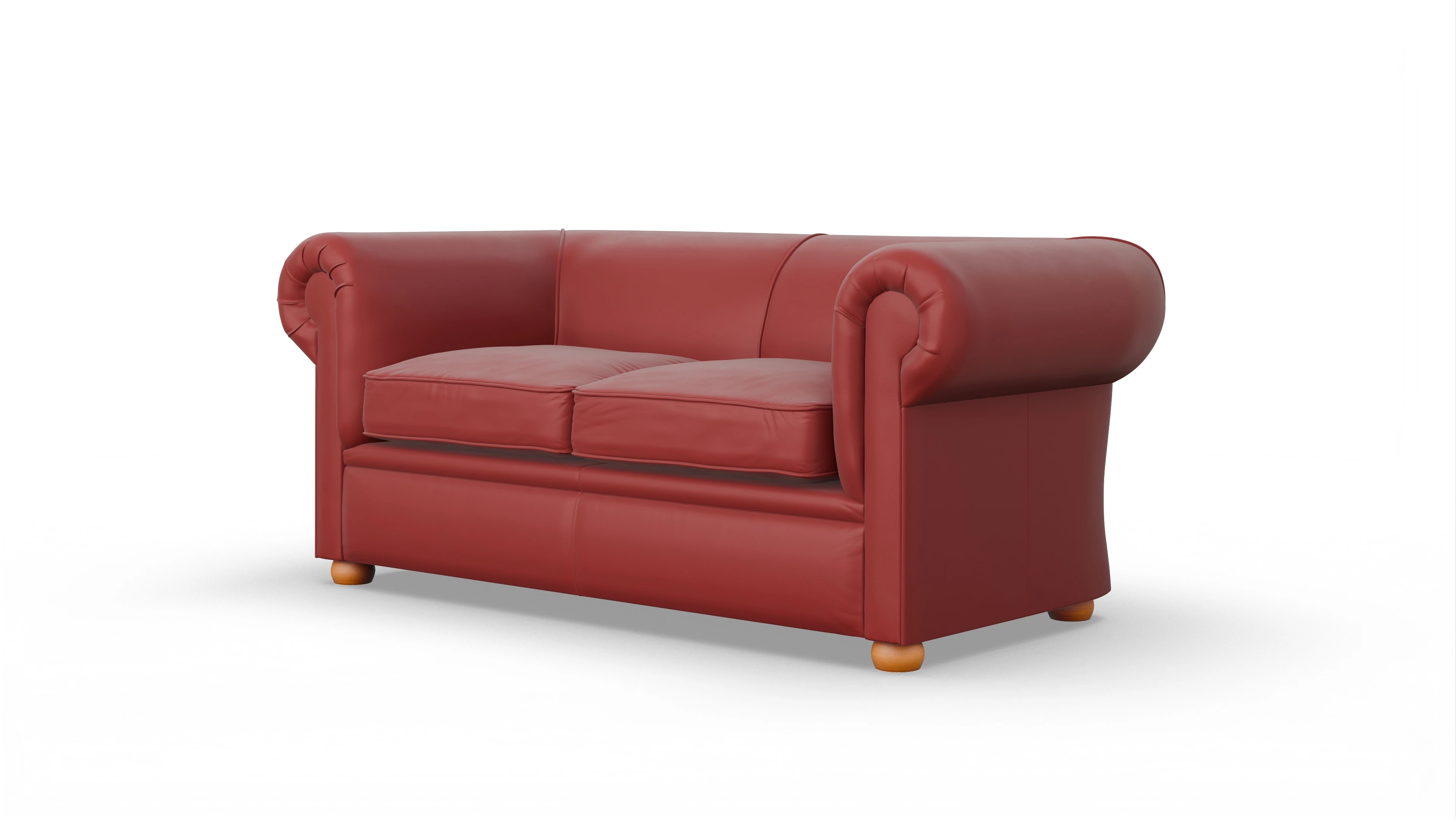 Chesterfield Couch Brendon Ansicht des Produktes Brendon 2,5-Sitzer in Leder rot