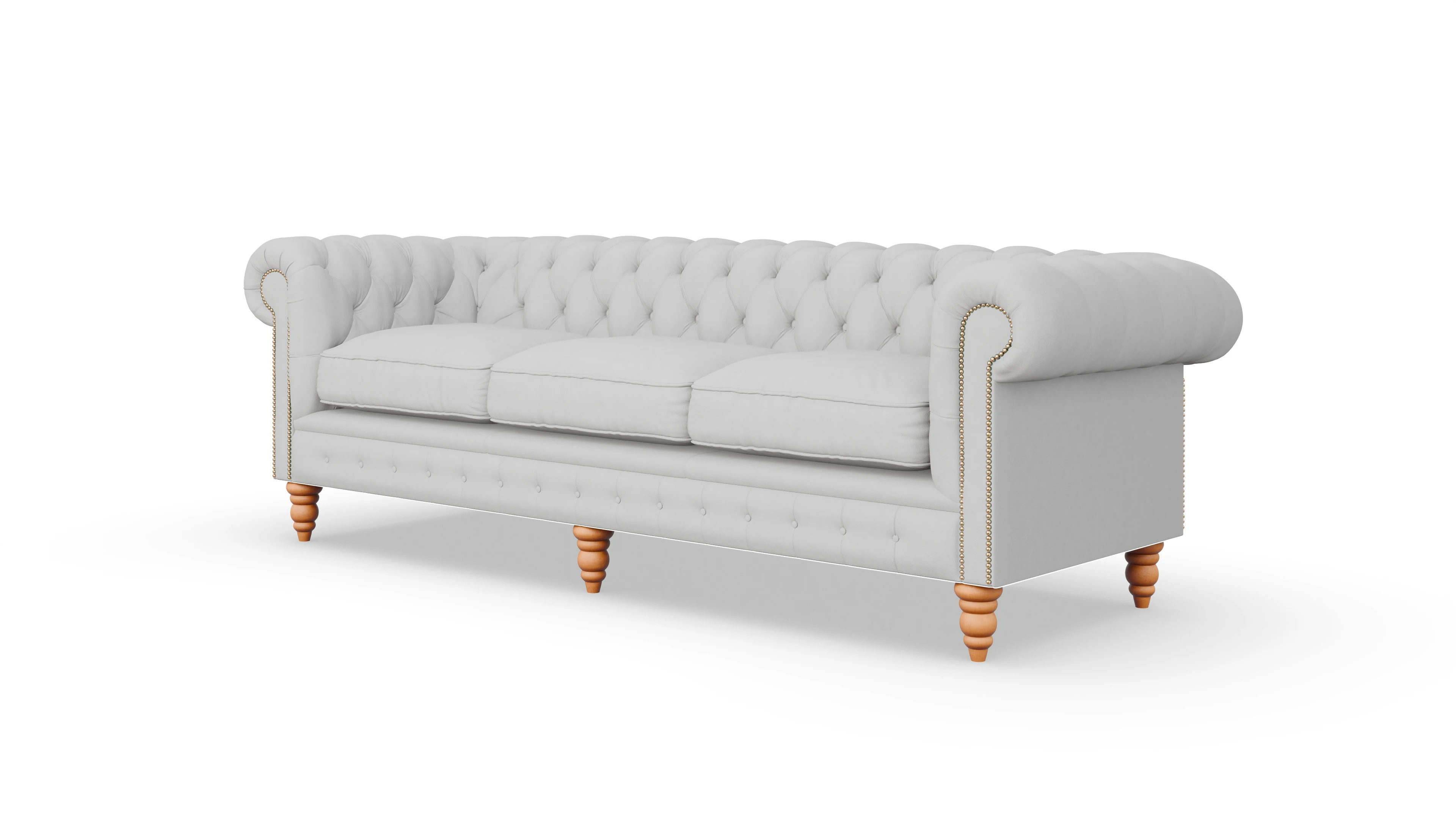 Chesterfield Sofa Bennet Ansicht des Produktes Bennet 4-Sitzer in Leder weiß