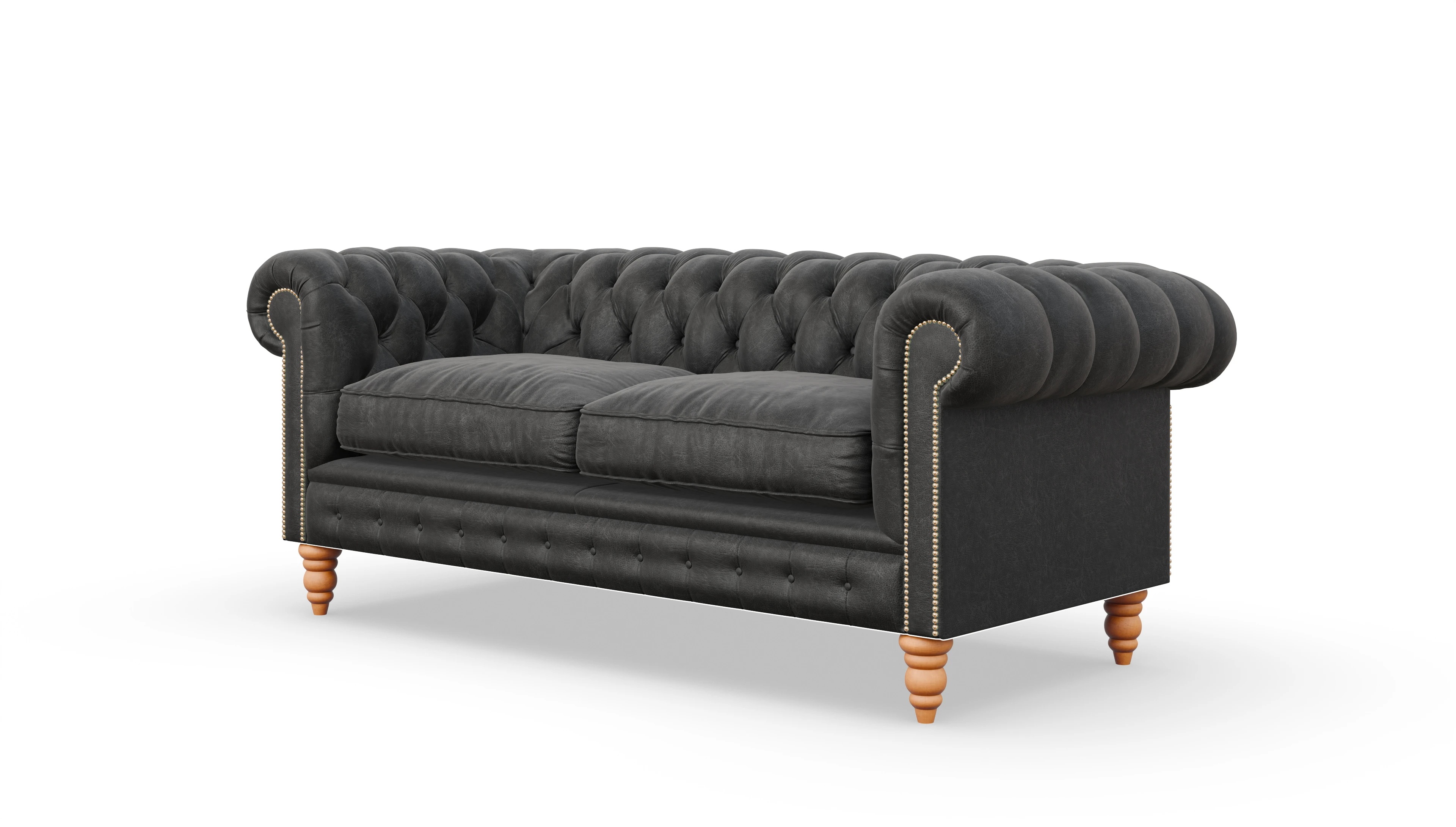 Ansicht des Produktes Bennet 3-Sitzer in Leder schwarz