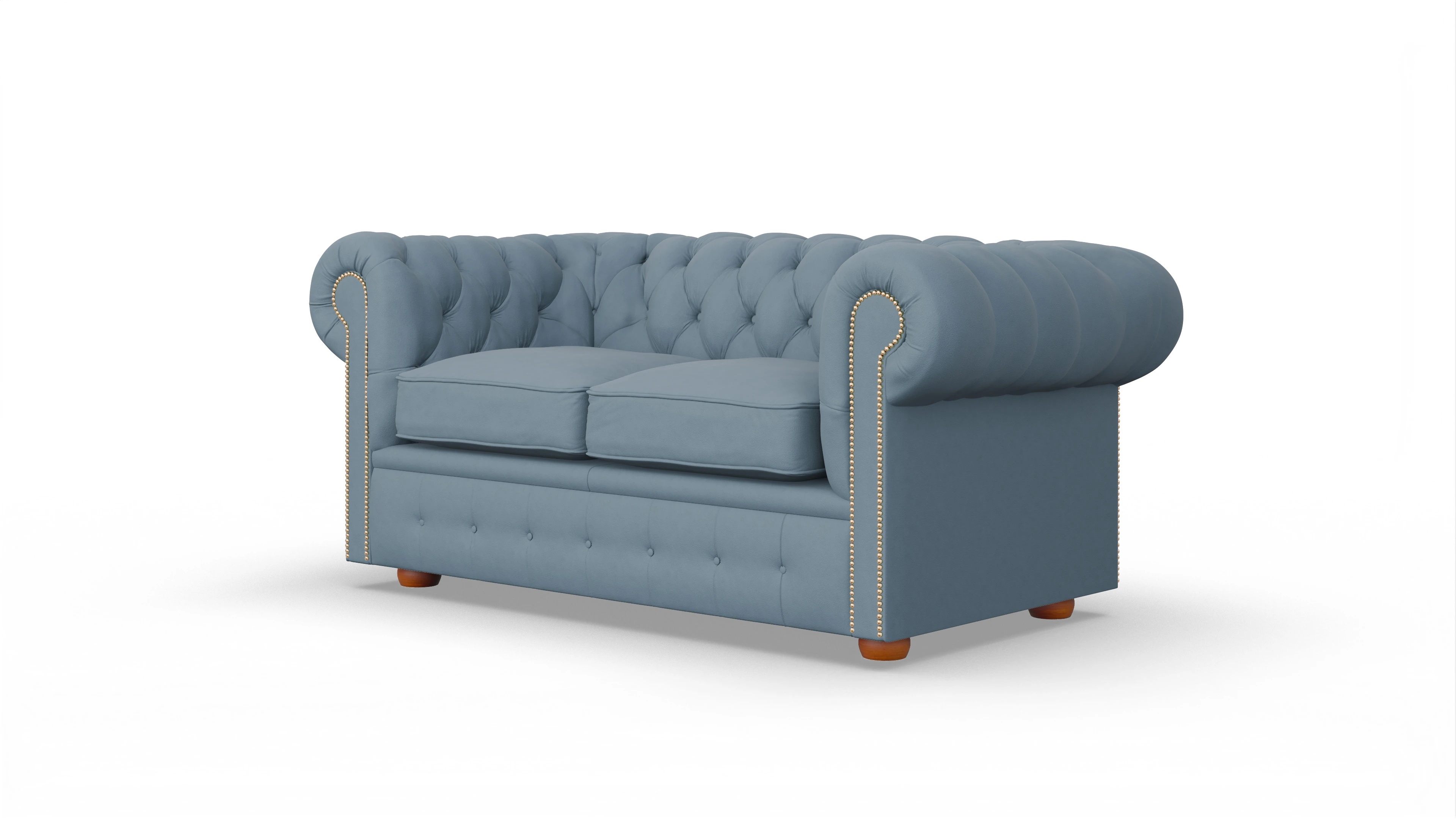 Chesterfield Sofa Brighton Ansicht des Produktes Brighton 2-Sitzer in Leder blau