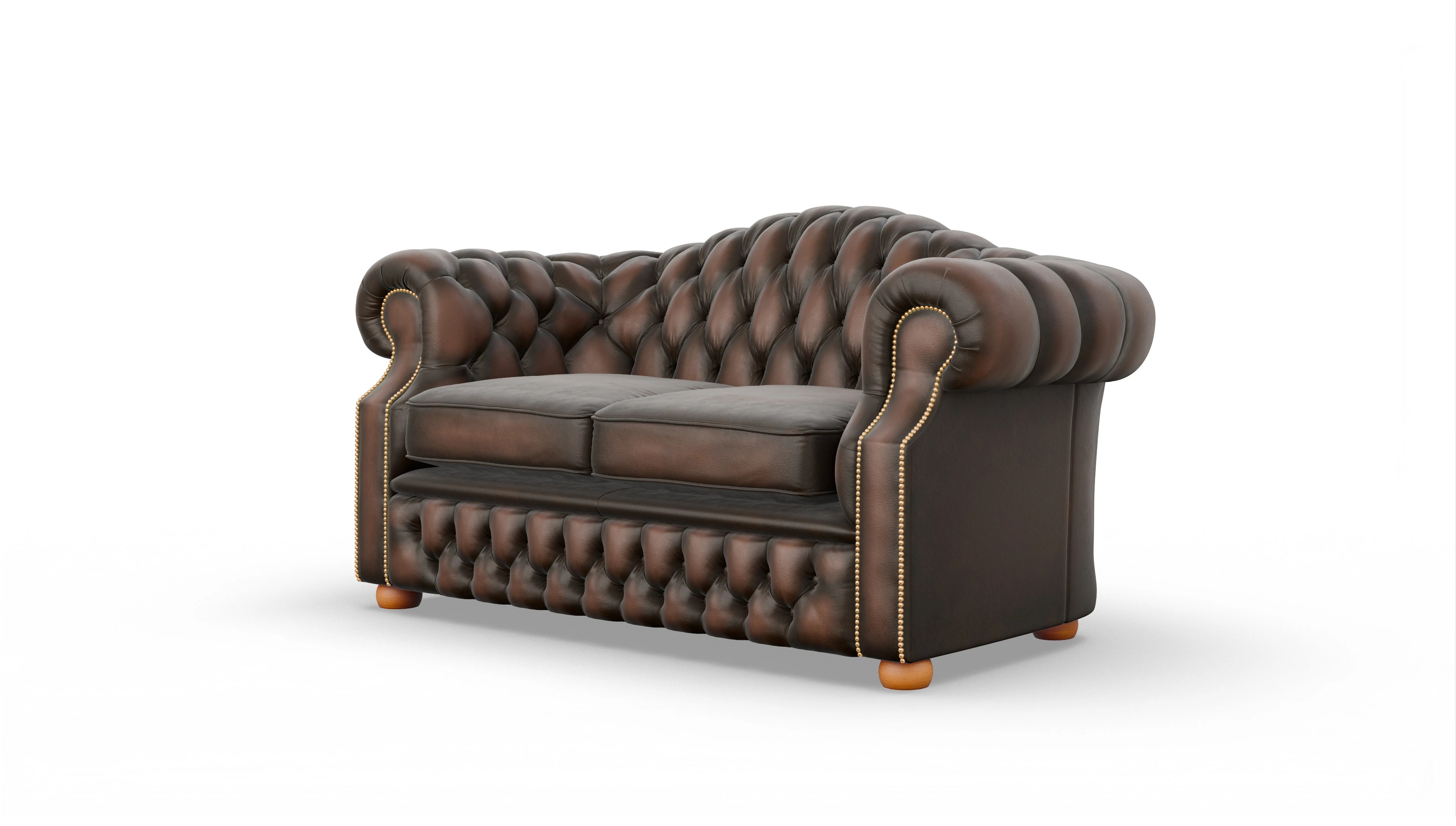 Chesterfield Sofa Yates Ansicht des Produktes Yates 2,5-Sitzer in Leder braun