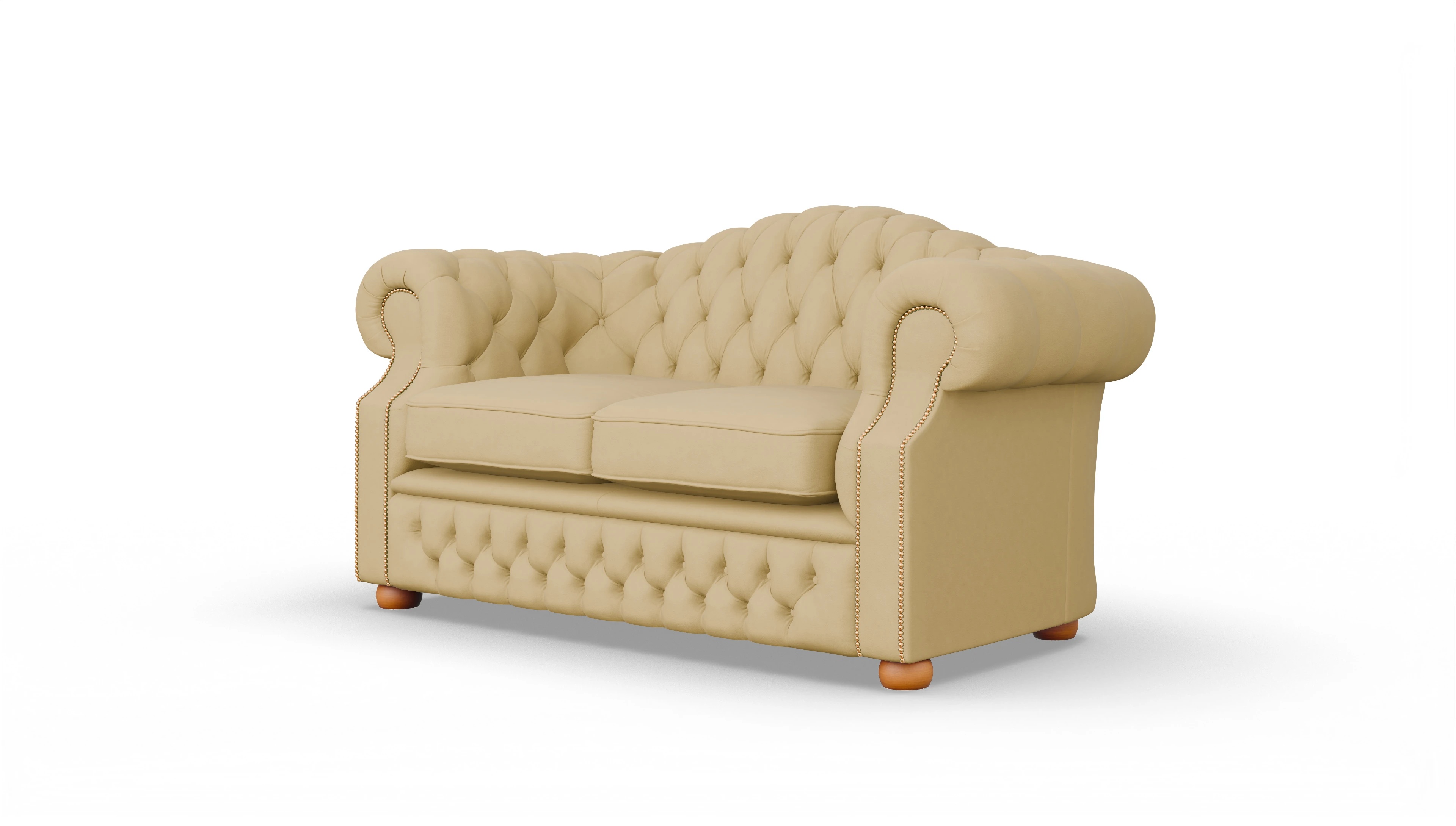 Chesterfield Sofa Yates Ansicht des Produktes Yates 2,5-Sitzer in Leder gelb