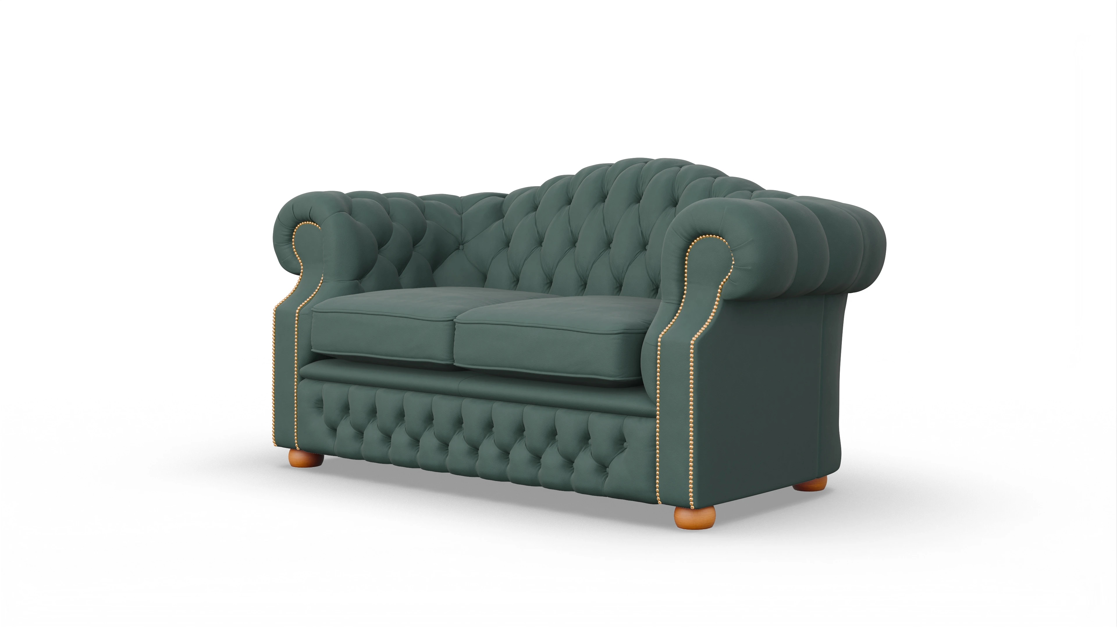 Chesterfield Sofa Yates Ansicht des Produktes Yates 2,5-Sitzer in Leder grün