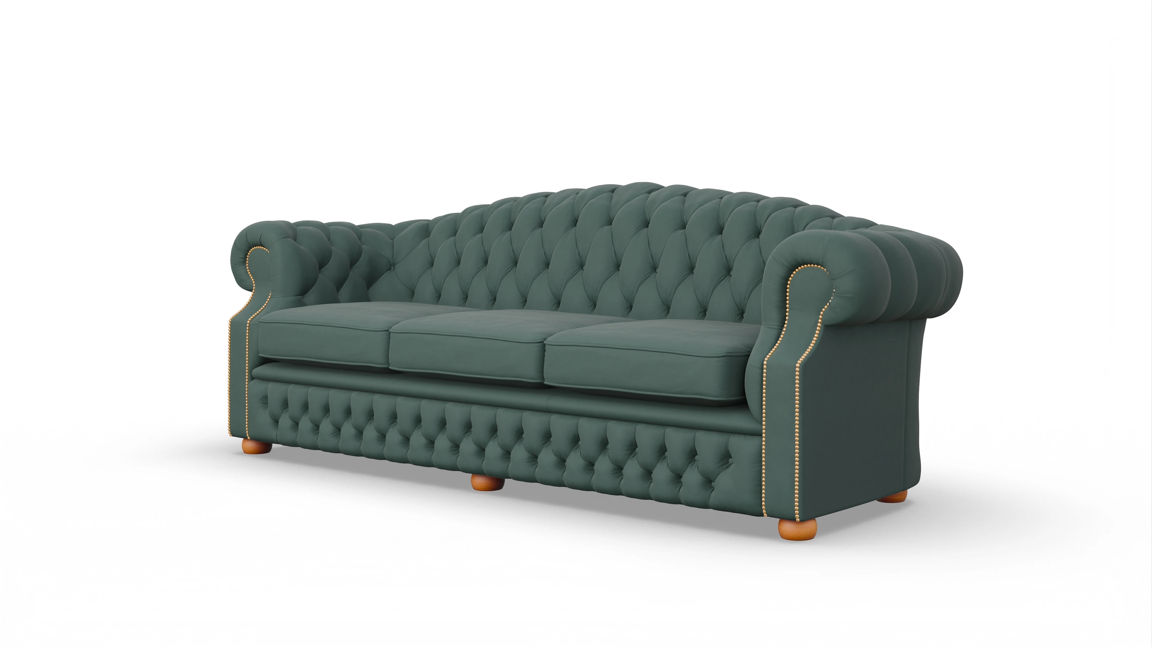 Chesterfield Sofa Yates Ansicht des Produktes Yates 4-Sitzer in Leder grün