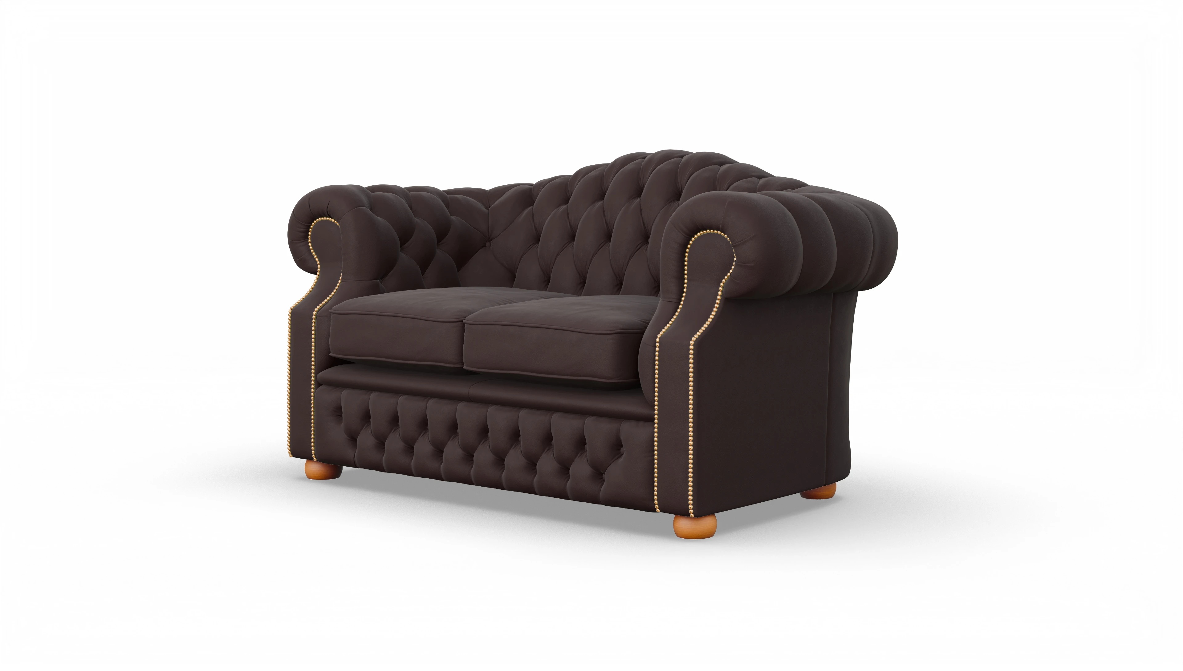 Chesterfield Sofa Yates Ansicht des Produktes Yates 3-Sitzer in Leder braun