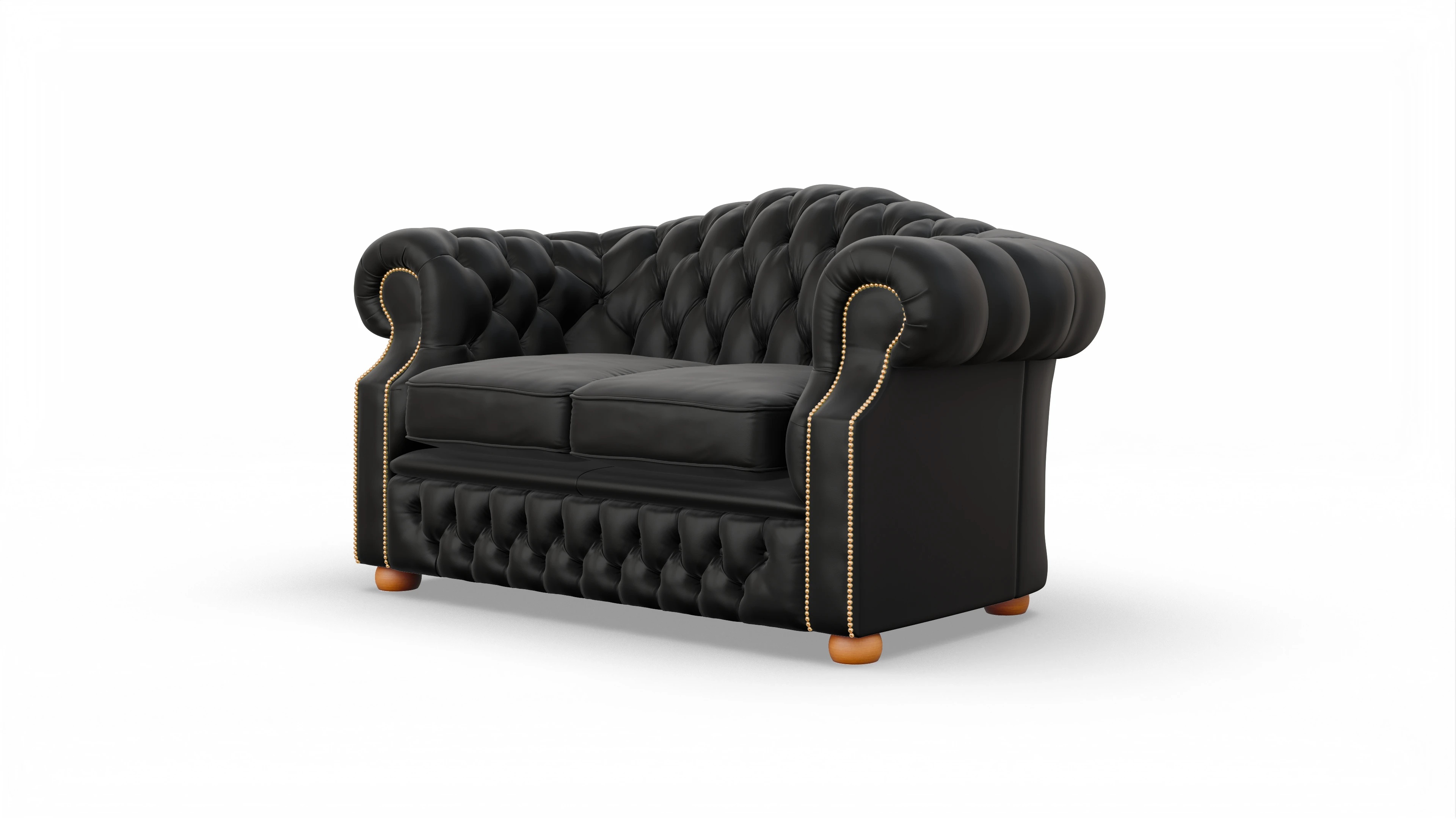 Ansicht des Produktes Yates 3-Sitzer in Leder schwarz