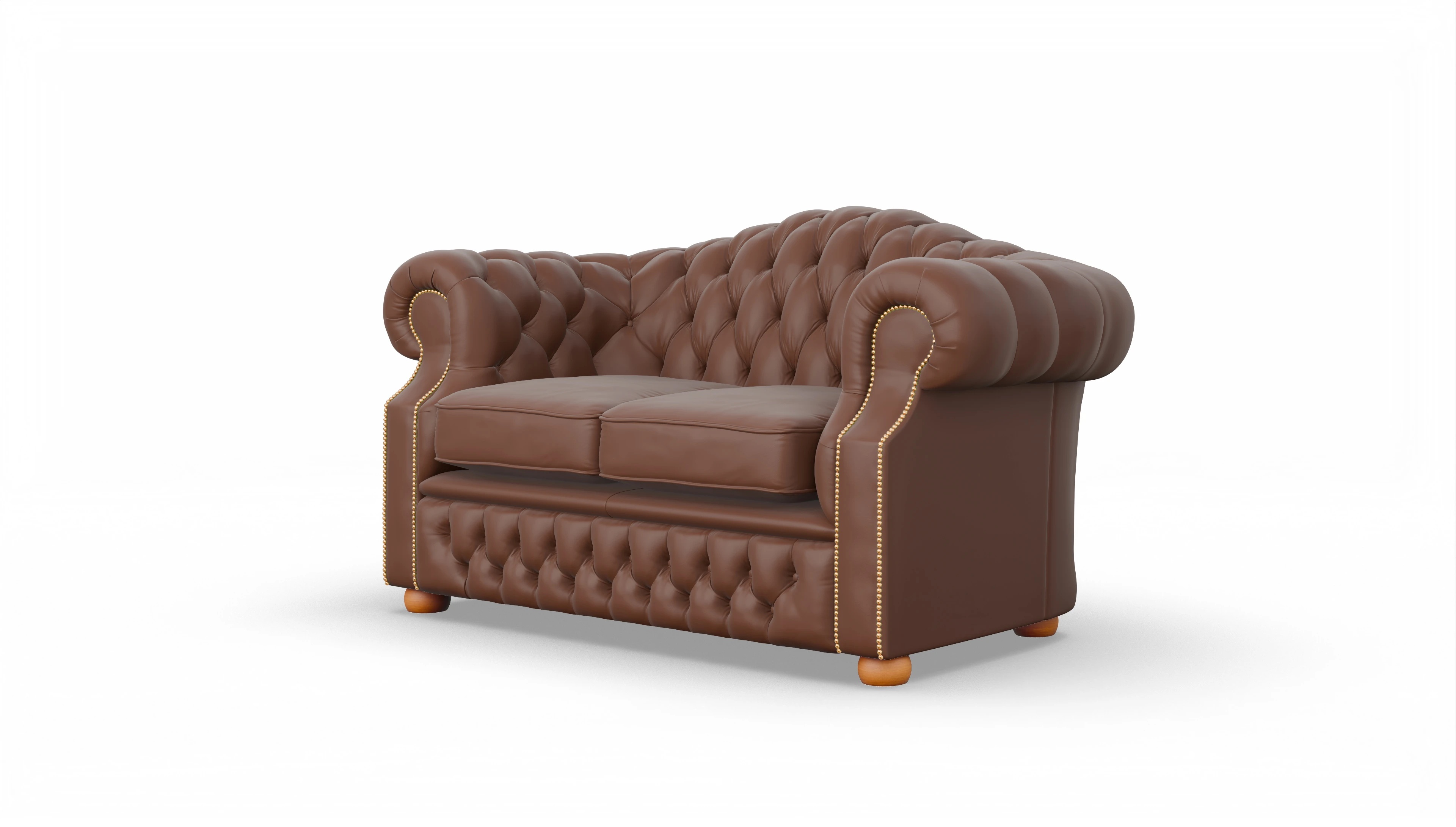 Chesterfield Sofa Yates Ansicht des Produktes Yates 2-Sitzer in Leder braun