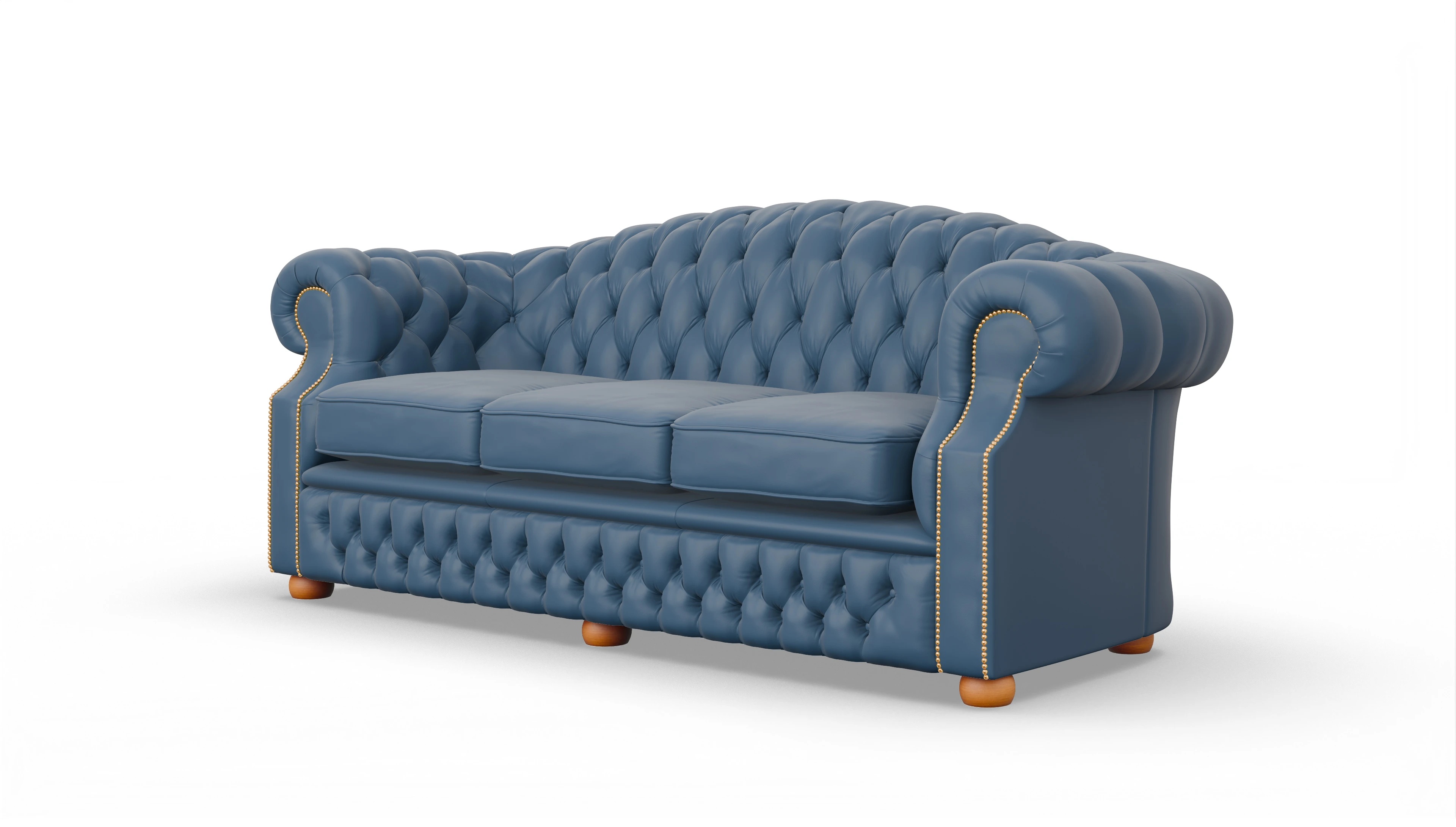 Ansicht des Produktes Yates 3,5-Sitzer in Leder blau