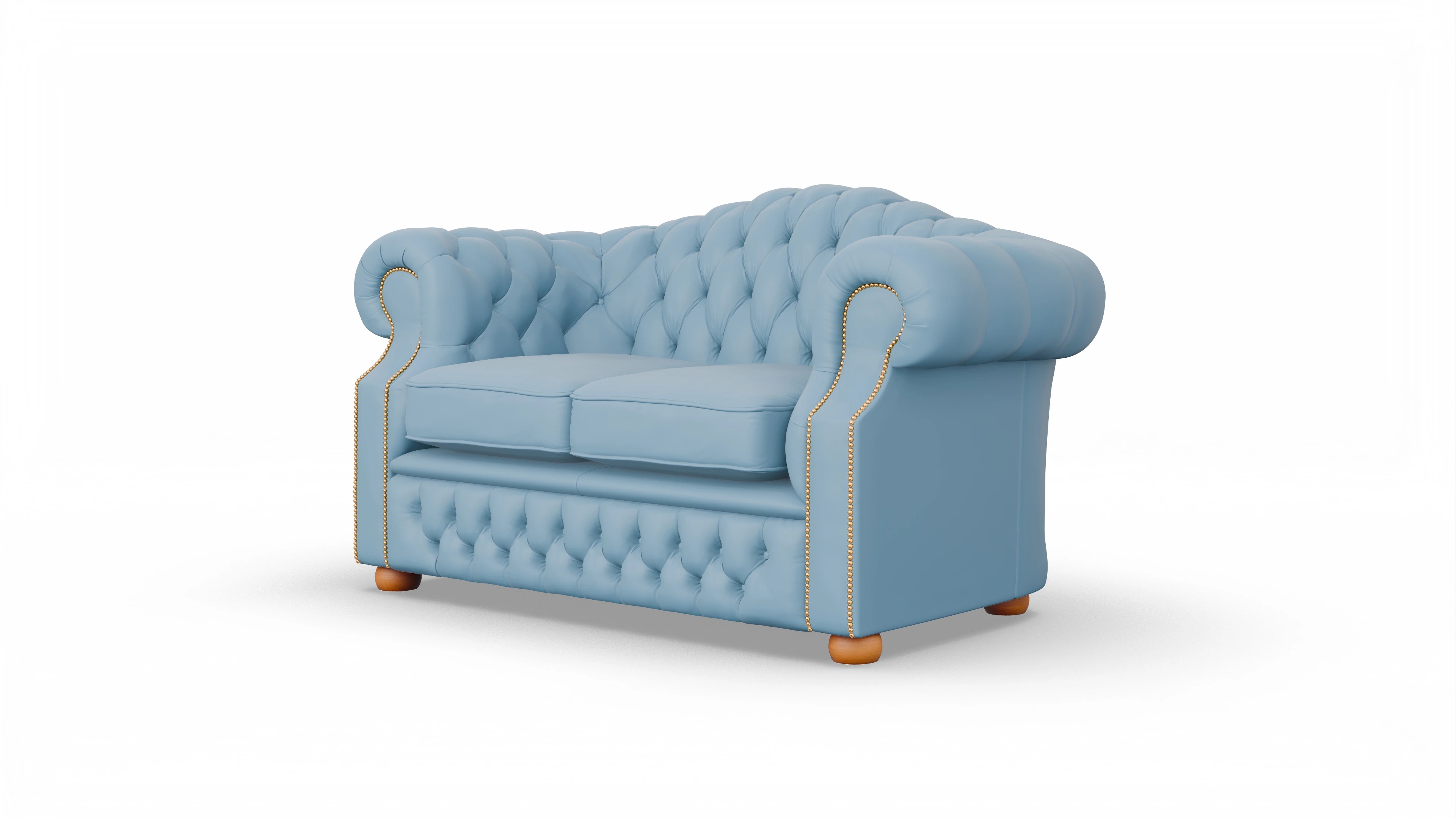 Chesterfield Sofa Yates Ansicht des Produktes Yates 3-Sitzer in Leder blau