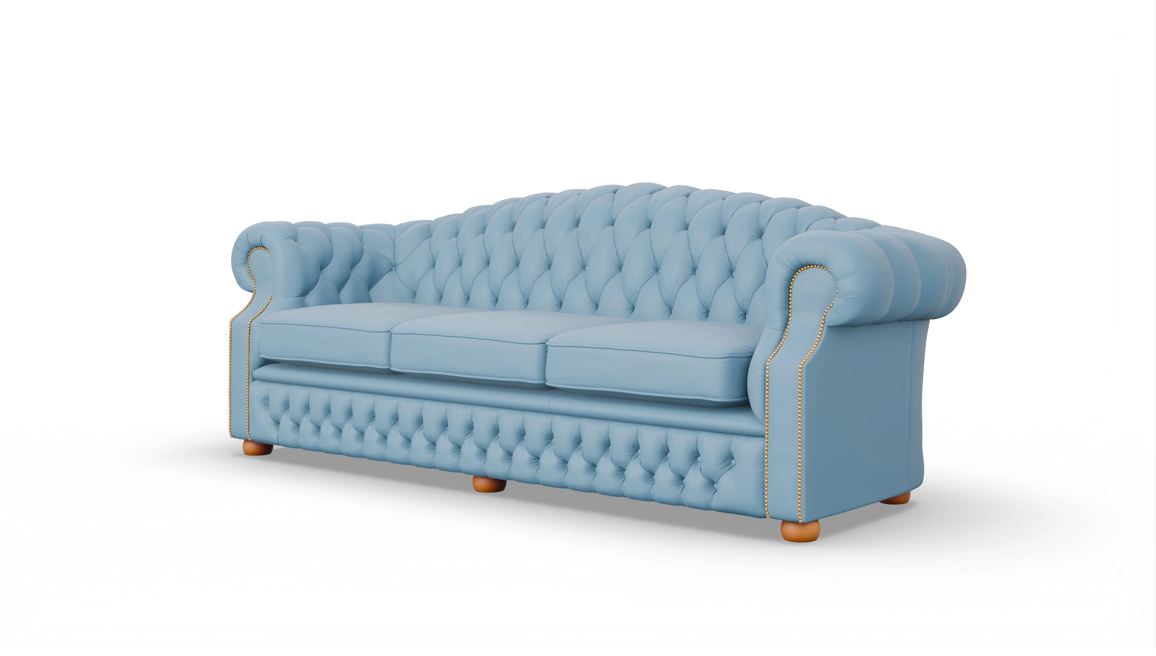 Chesterfield Sofa Yates Ansicht des Produktes Yates 4-Sitzer in Leder blau