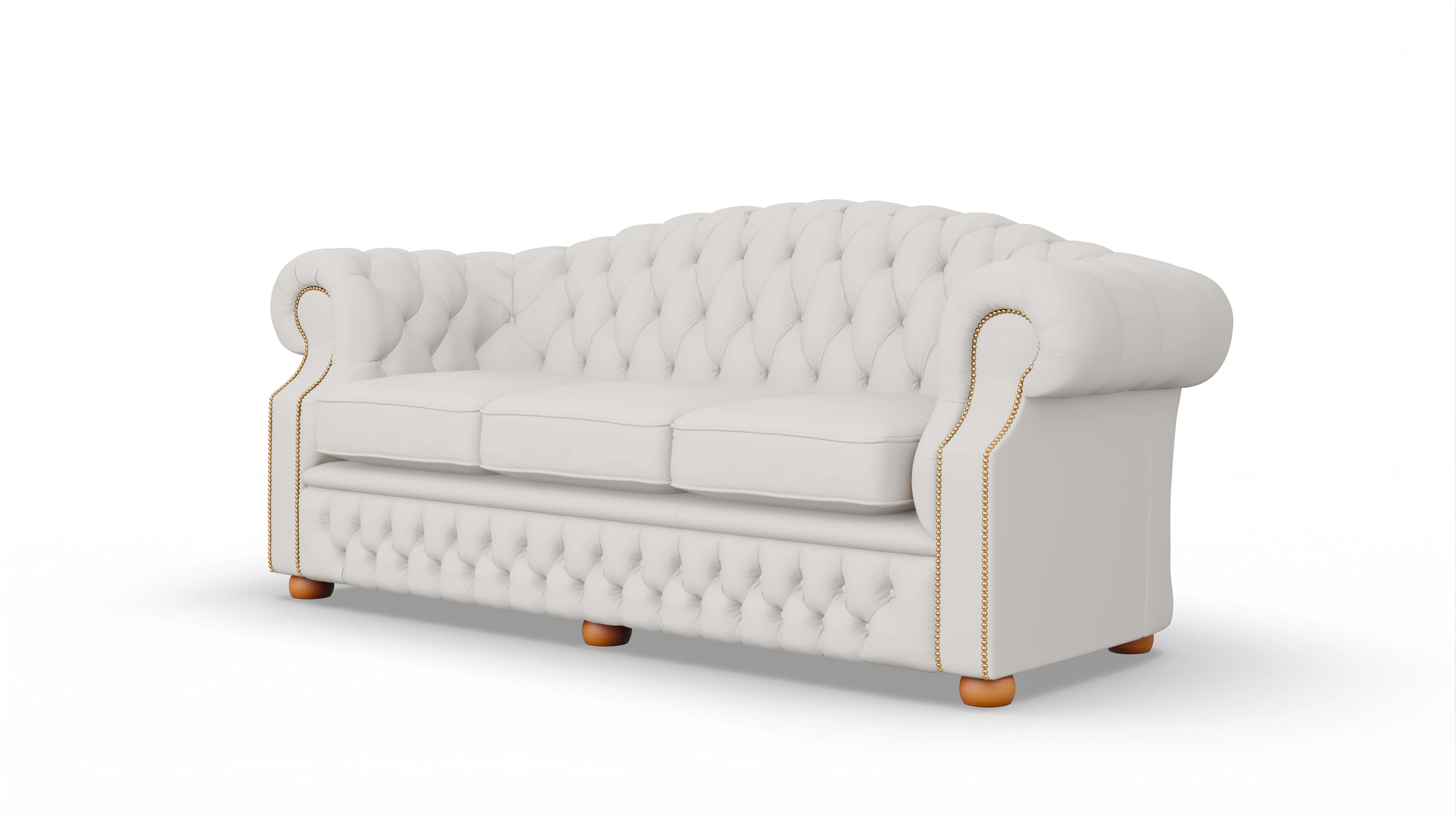 Chesterfield Sofa Yates Ansicht des Produktes Yates 3,5-Sitzer in Leder weiß