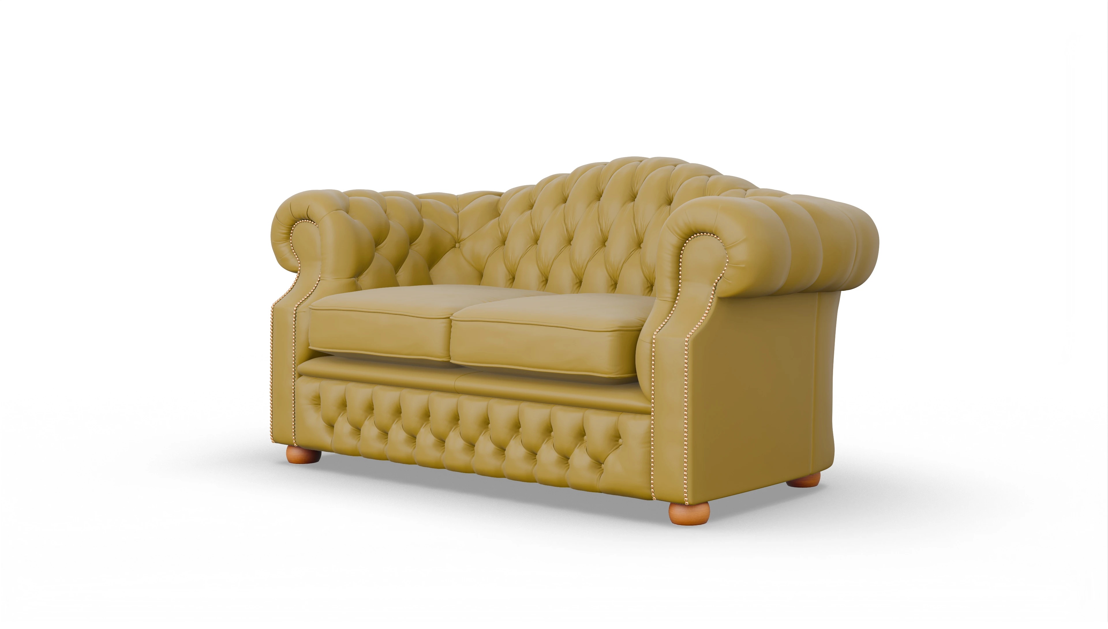 Chesterfield Sofa Yates Ansicht des Produktes Yates 2,5-Sitzer in Leder gelb