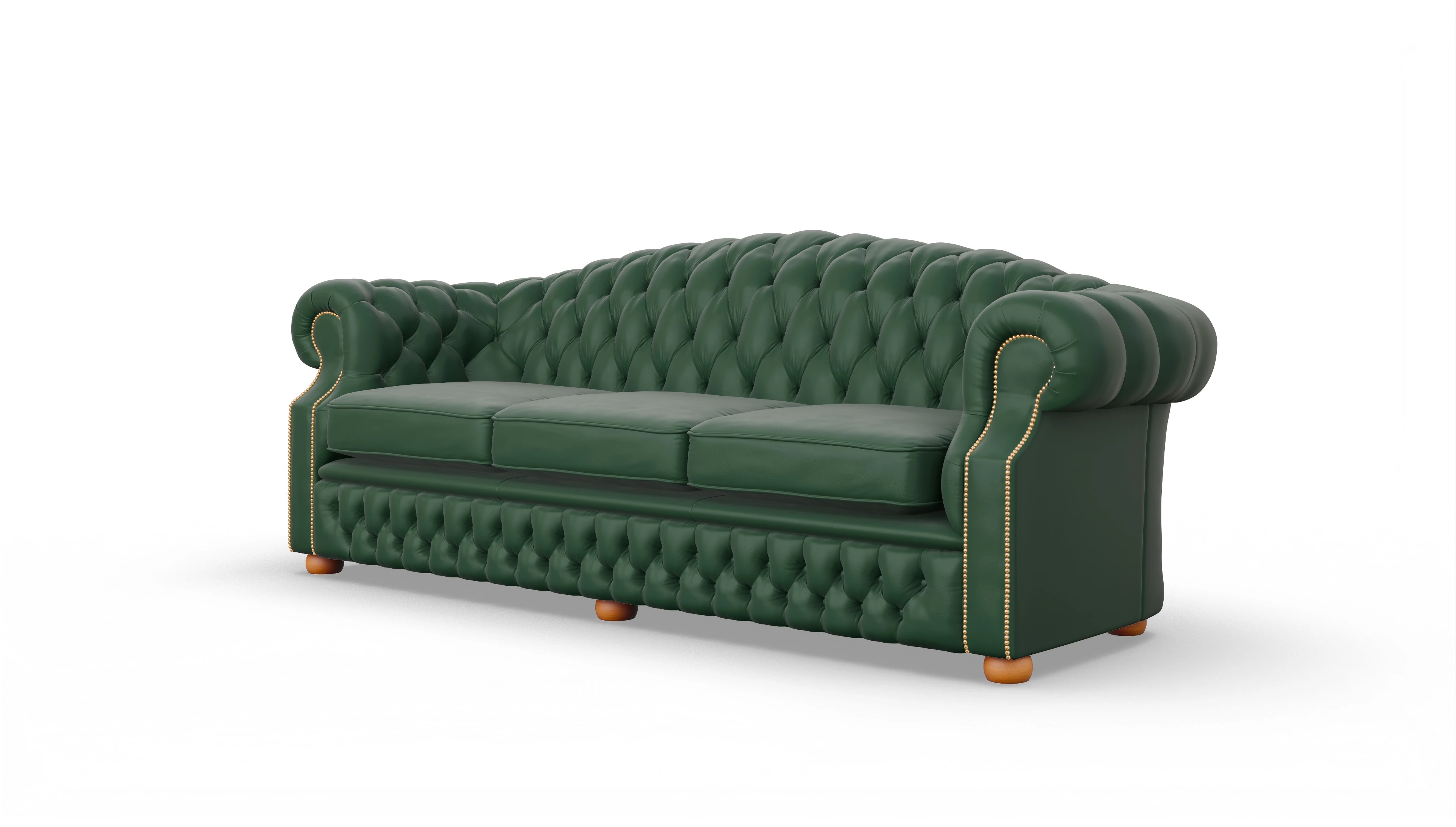 Chesterfield Sofa Yates Ansicht des Produktes Yates 4-Sitzer in Leder grün