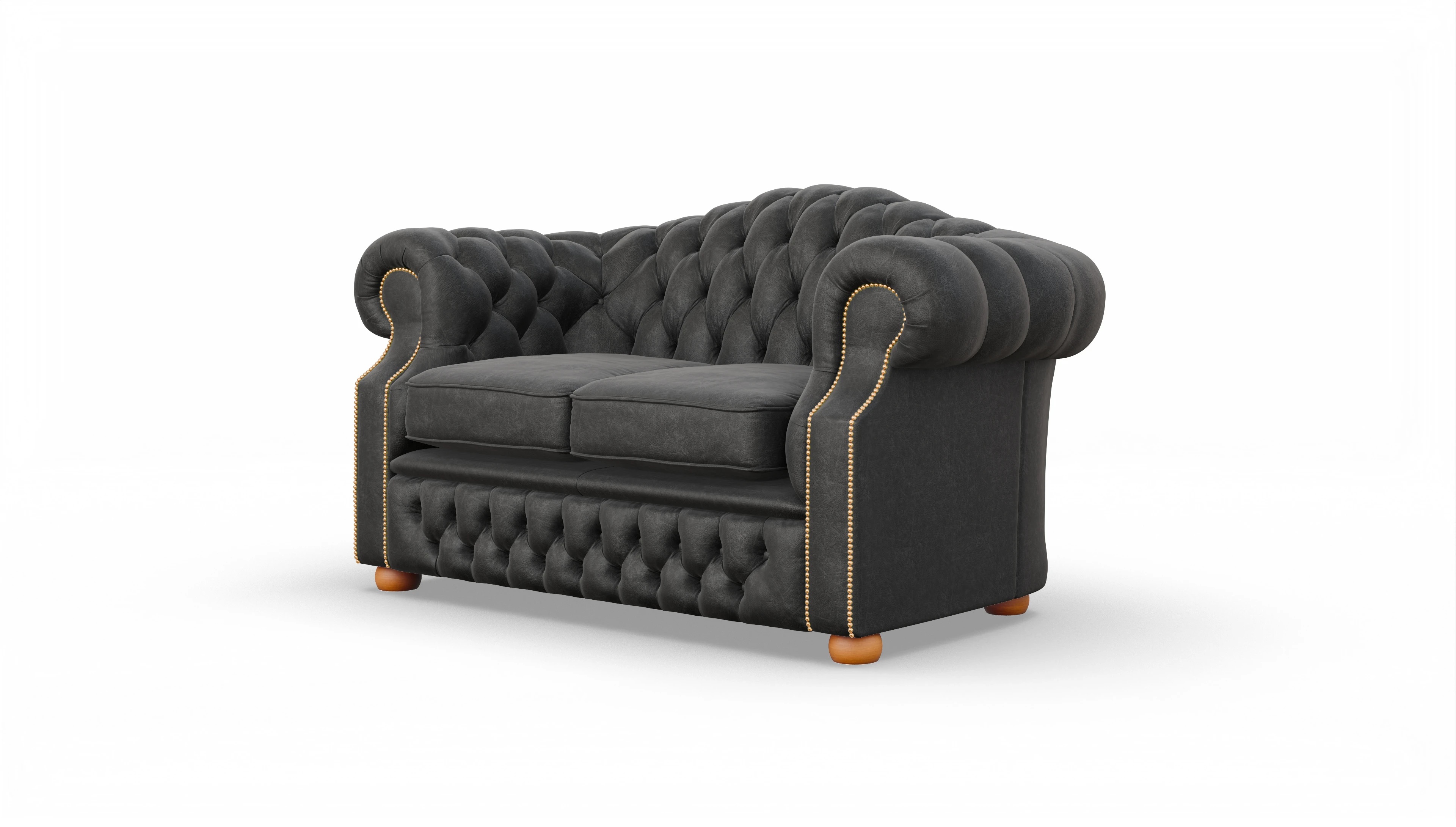 Ansicht des Produktes Yates 3-Sitzer in Leder schwarz