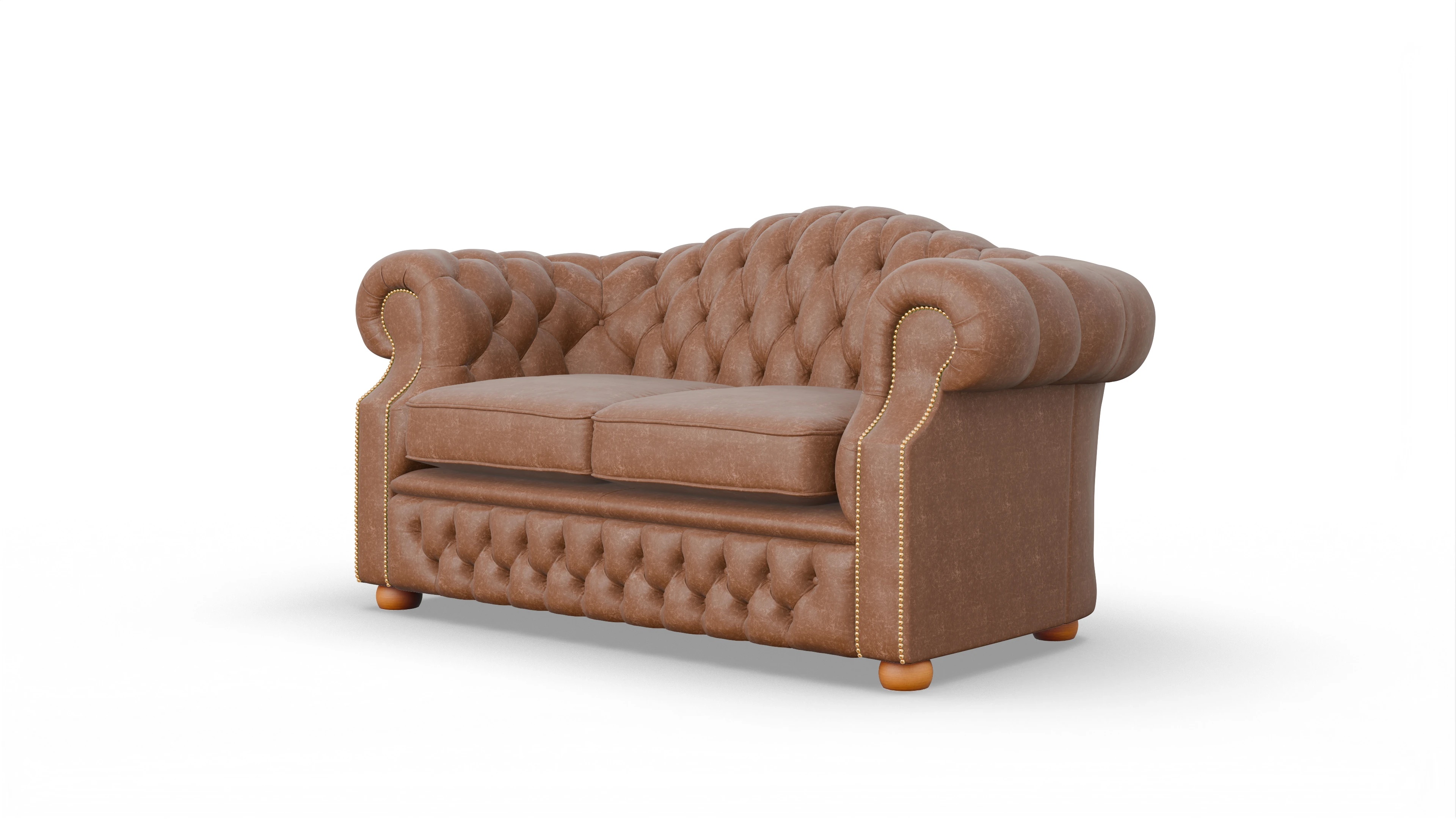 Chesterfield Sofa Yates Ansicht des Produktes Yates 2,5-Sitzer in Leder braun