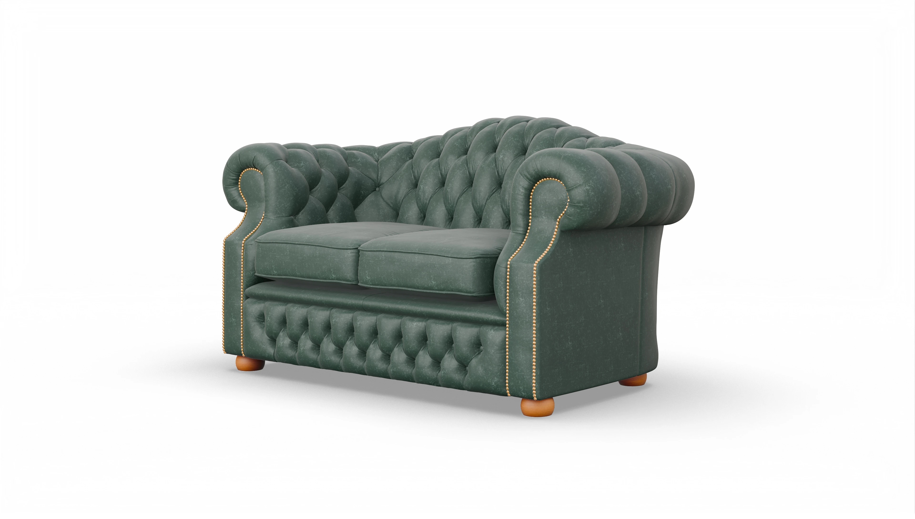 Chesterfield Sofa Yates Ansicht des Produktes Yates 3-Sitzer in Leder grün