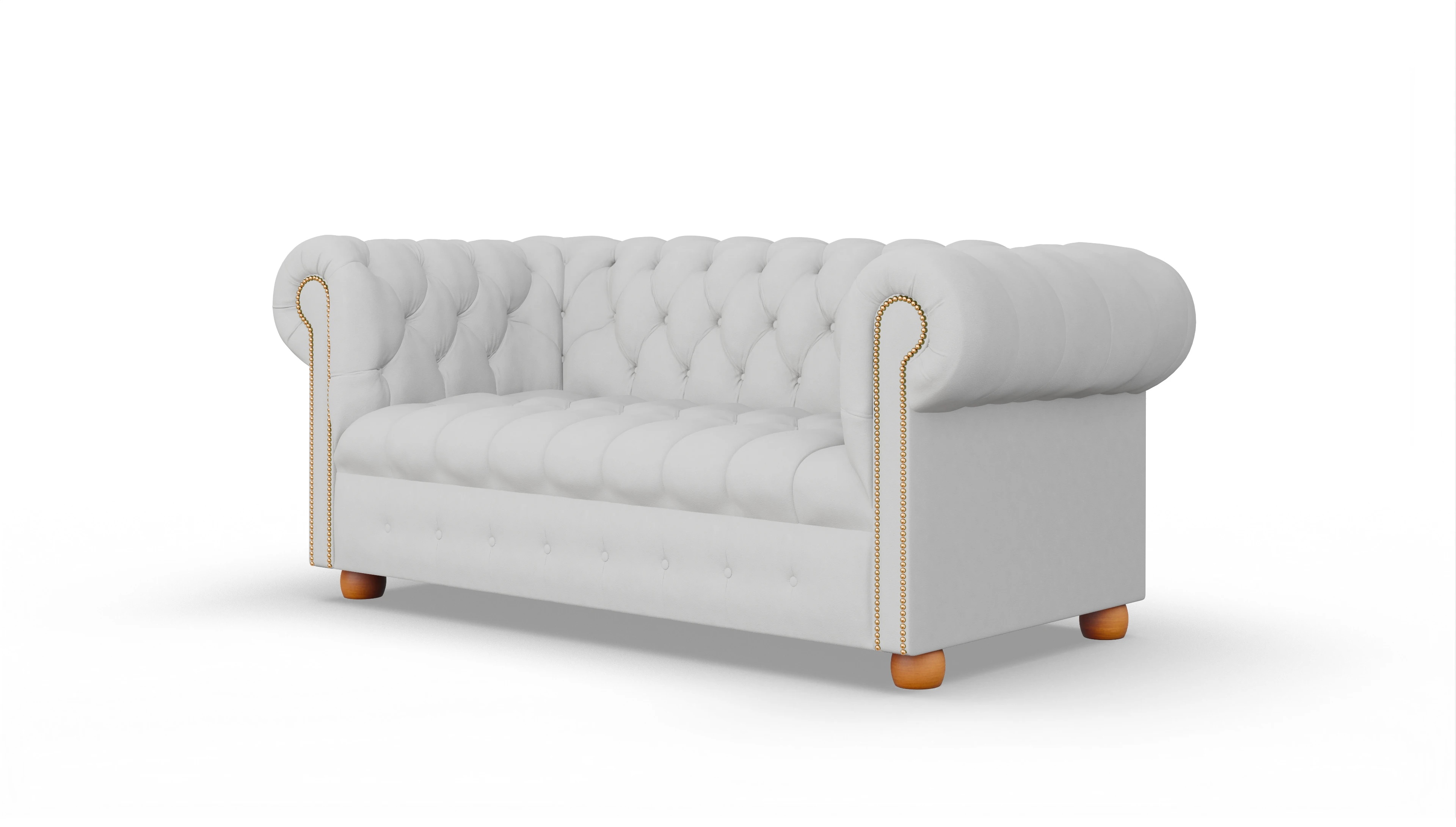 Victorian Chesterfield Sofa Bingley Ansicht des Produktes Bingley 2,5-Sitzer in Leder weiß