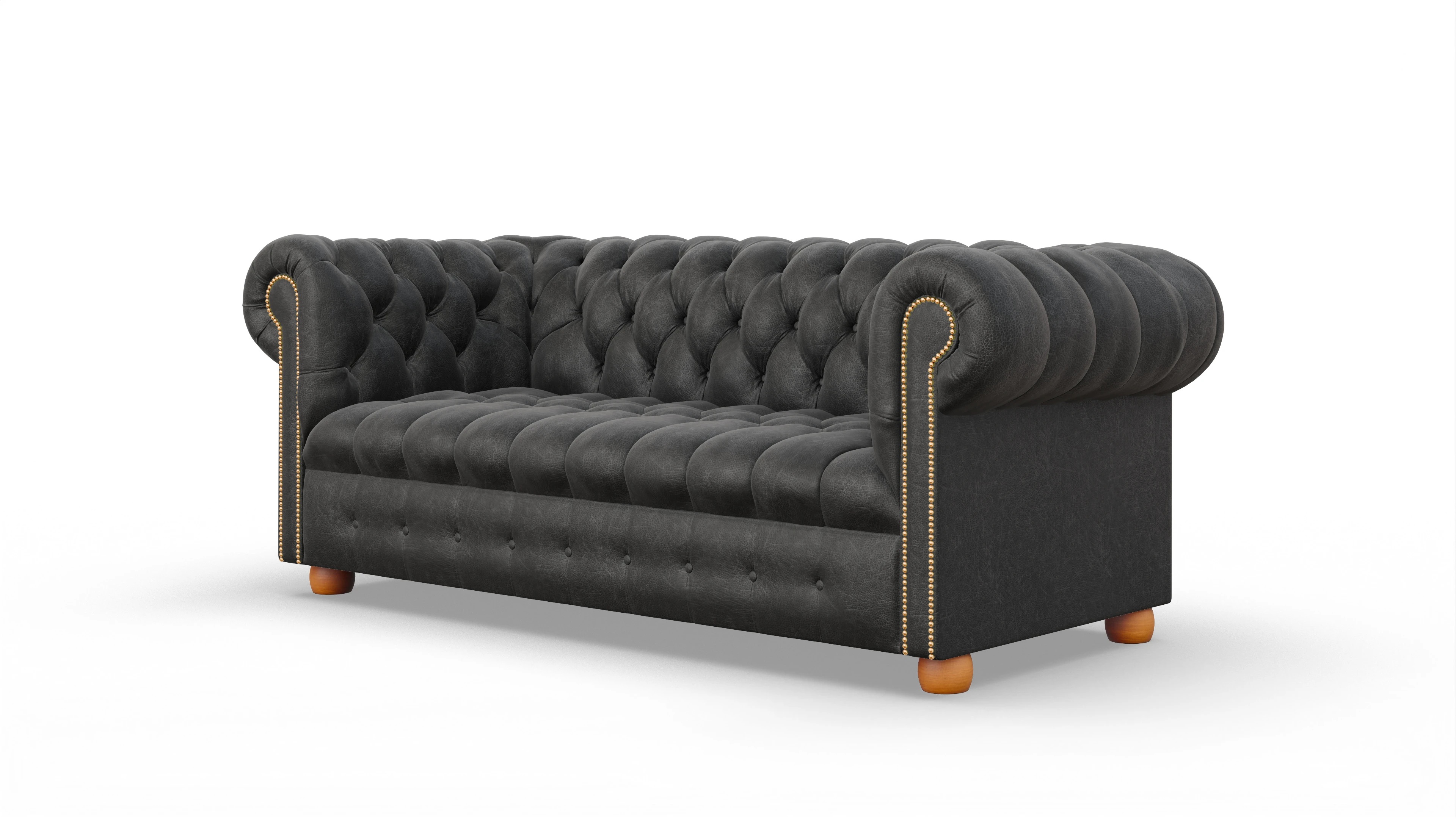 Ansicht des Produktes Bingley 3-Sitzer in Leder schwarz