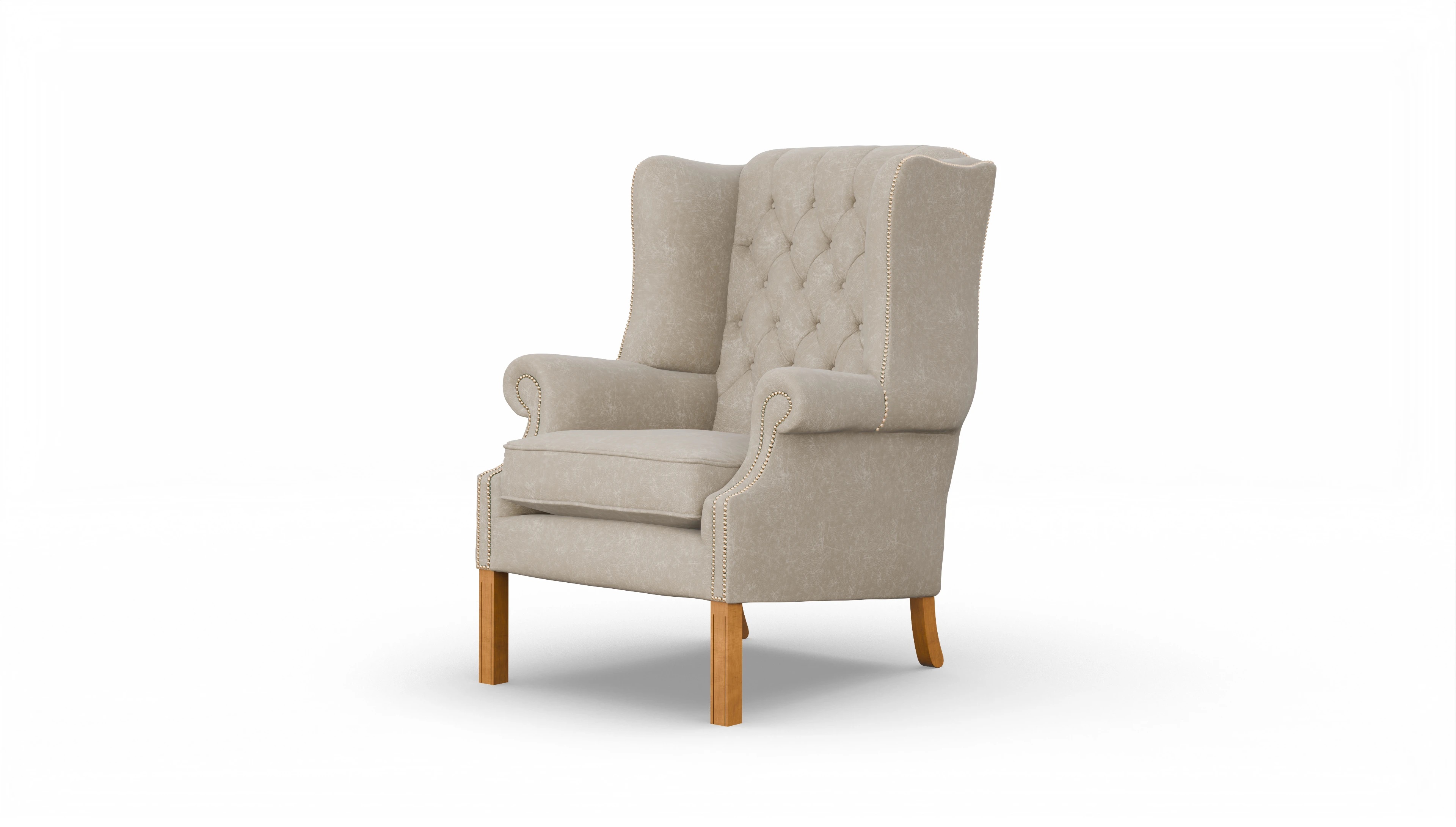 Francisco Ohrensessel Ansicht des Produktes Francisco Sessel in Leder beige