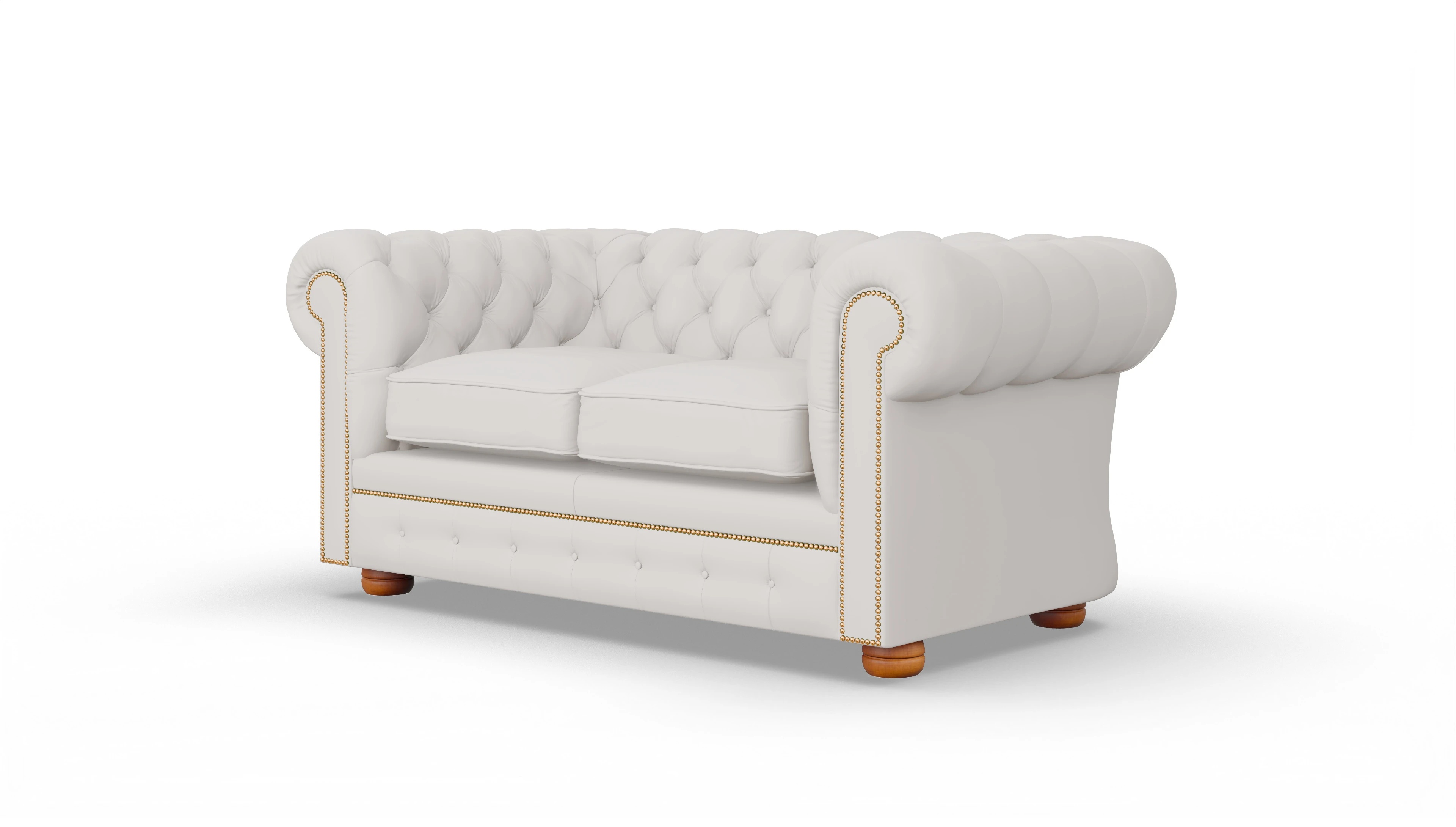 Chesterfield Sofa William Ansicht des Produktes William 2-Sitzer in Leder weiß
