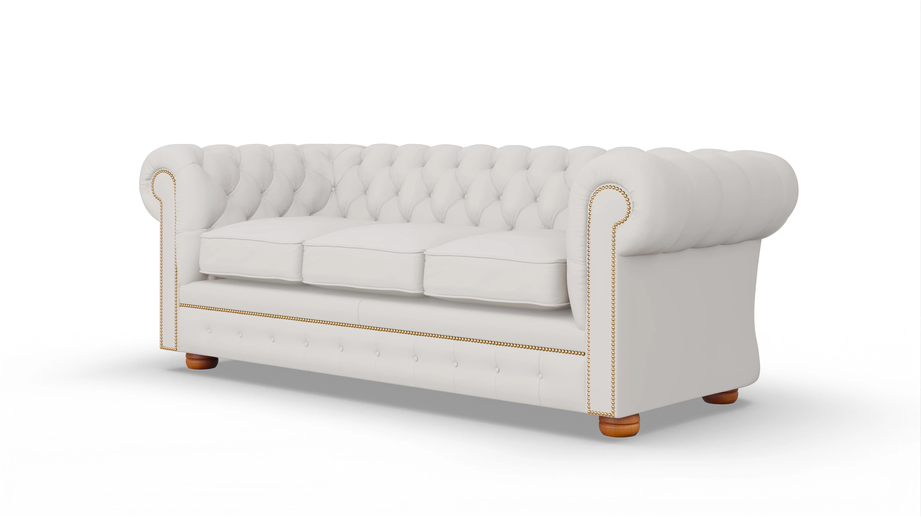Chesterfield Sofa William Ansicht des Produktes William 3-Sitzer in Leder weiß