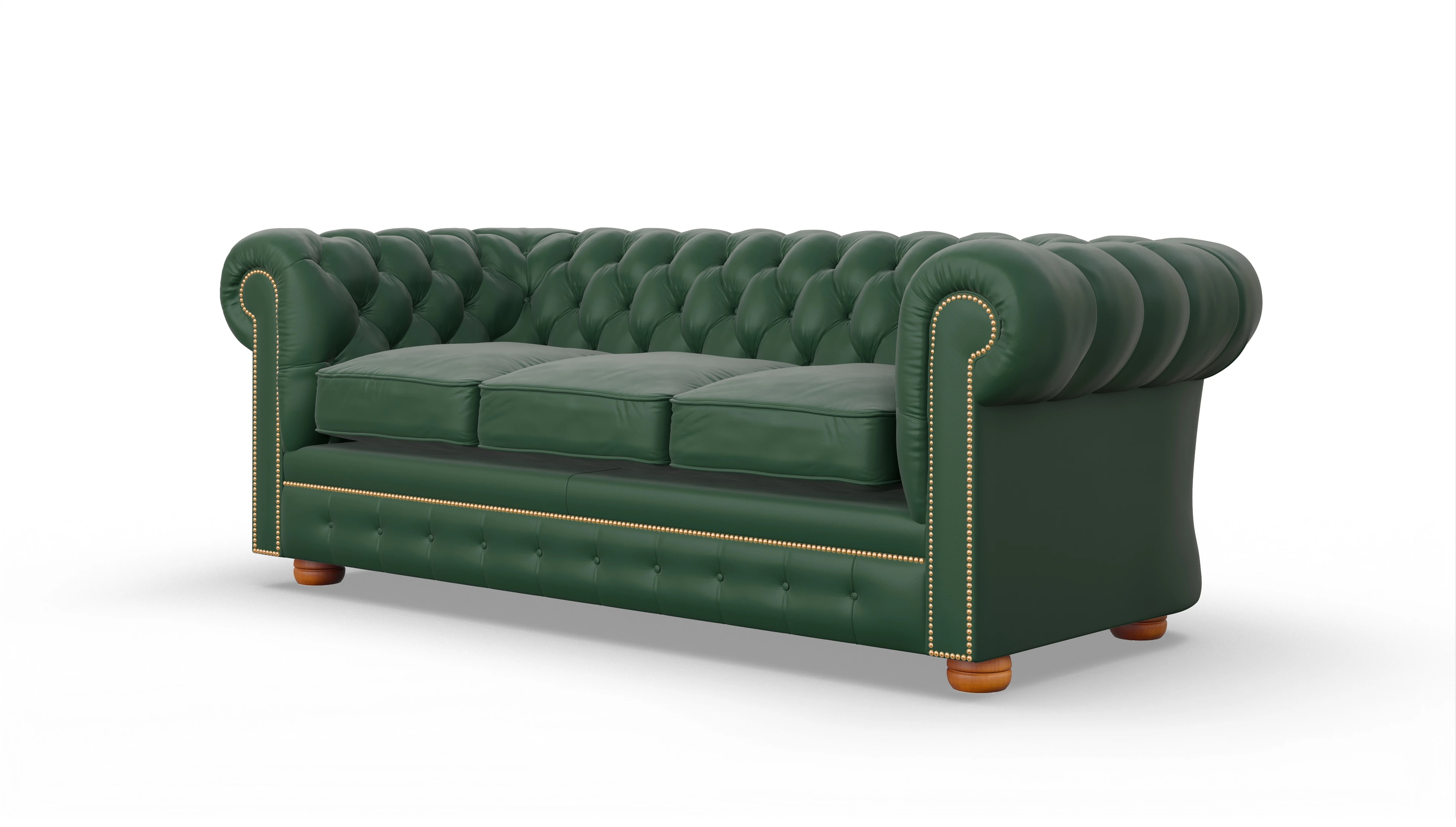 Ansicht des Produktes William 3-Sitzer in Leder grün