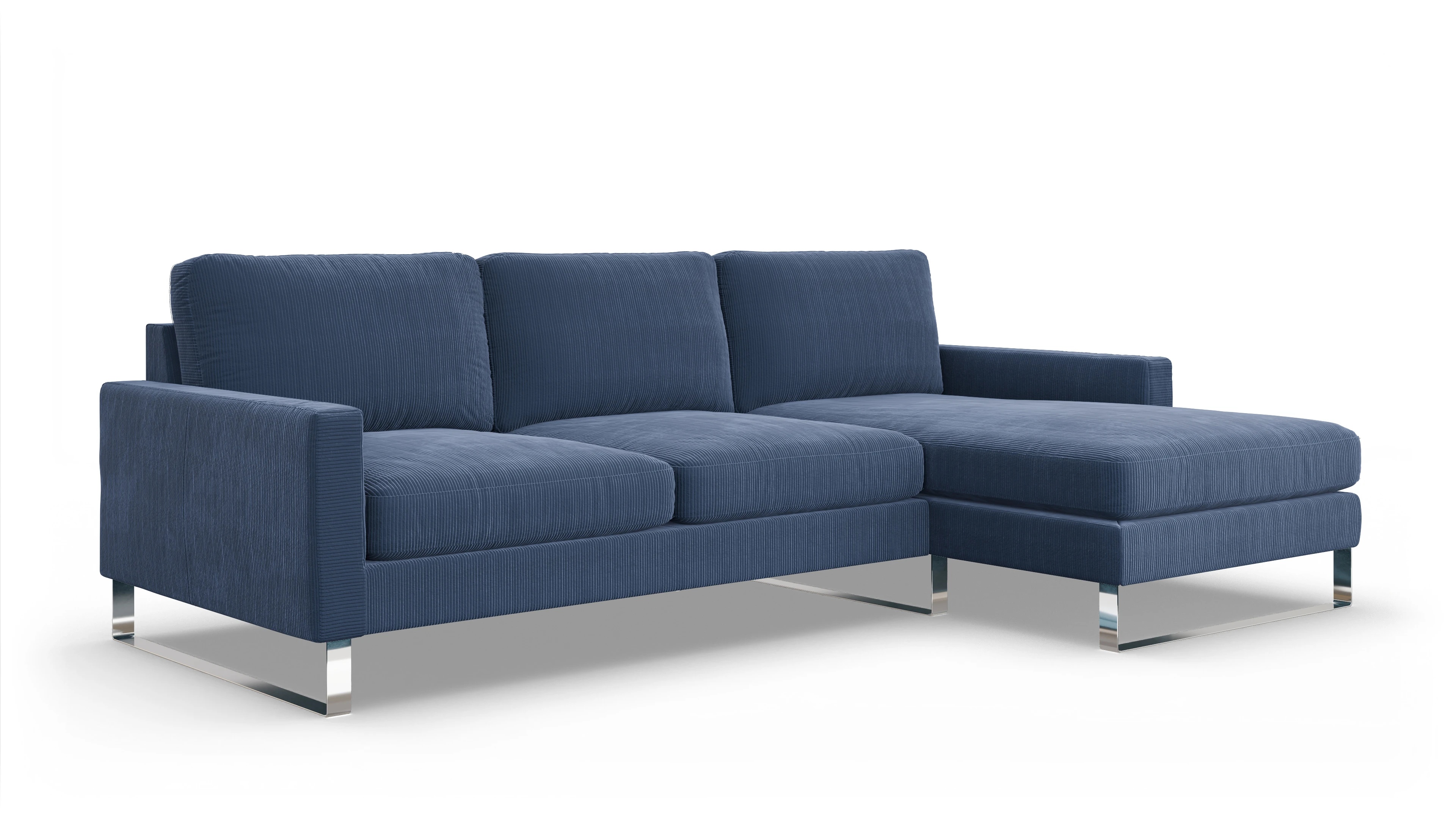 Ansicht des Produktes Cespon Sofa mit Rec rechts in Cord blau