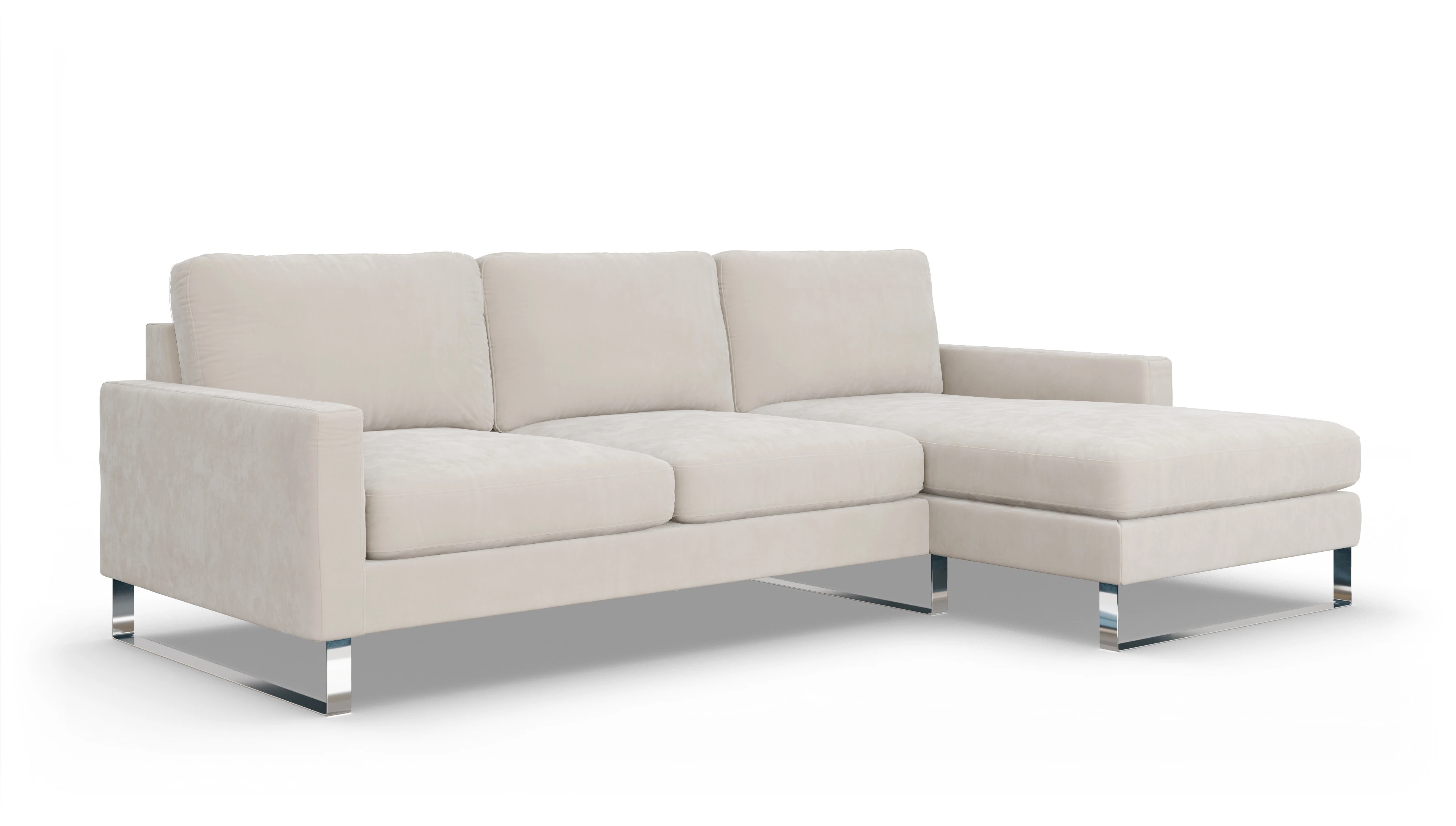 Ansicht des Produktes Cespon Sofa mit Rec rechts in Samt weiß