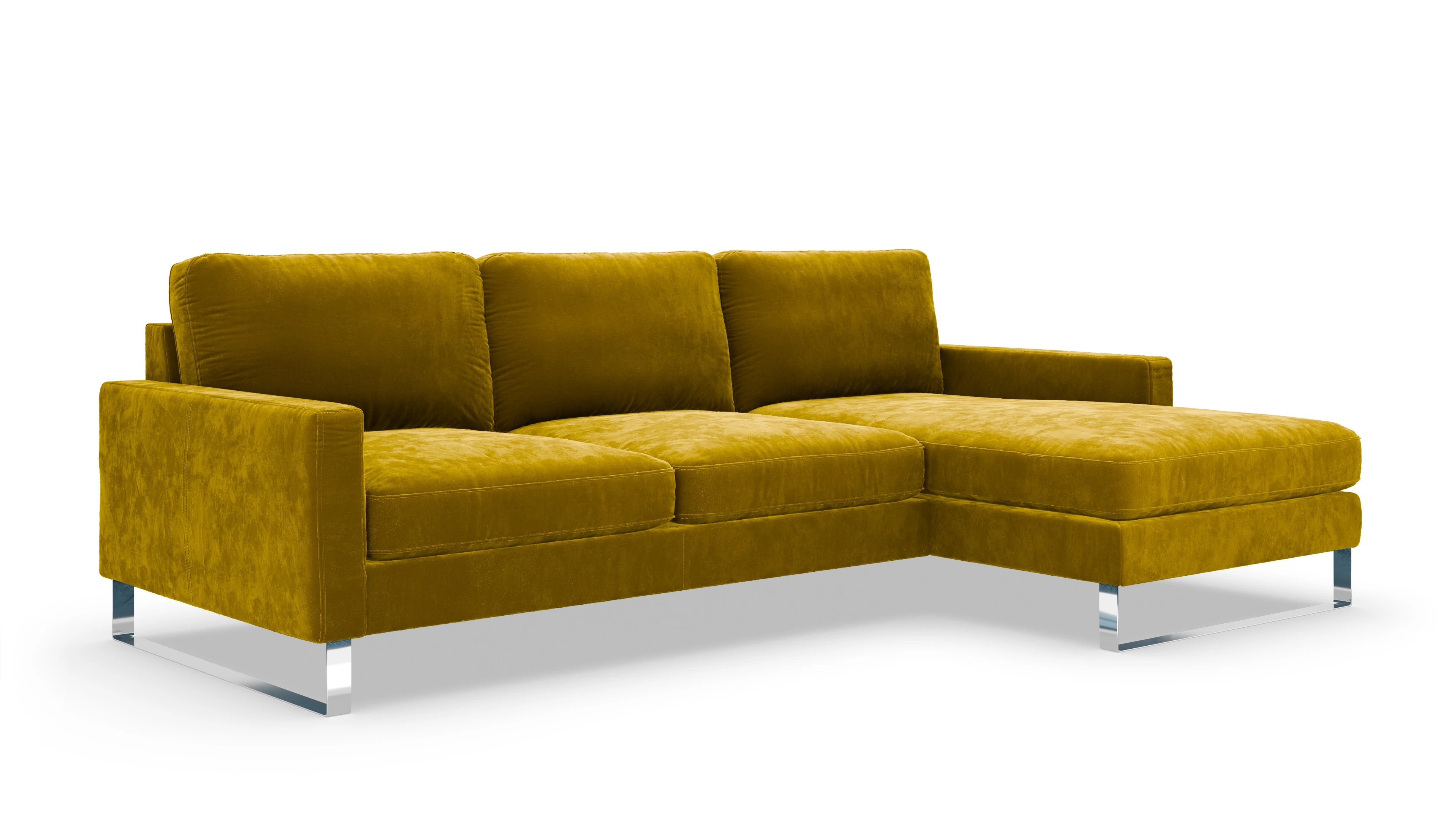 Ansicht des Produktes Cespon Sofa mit Rec rechts in Samt gelb
