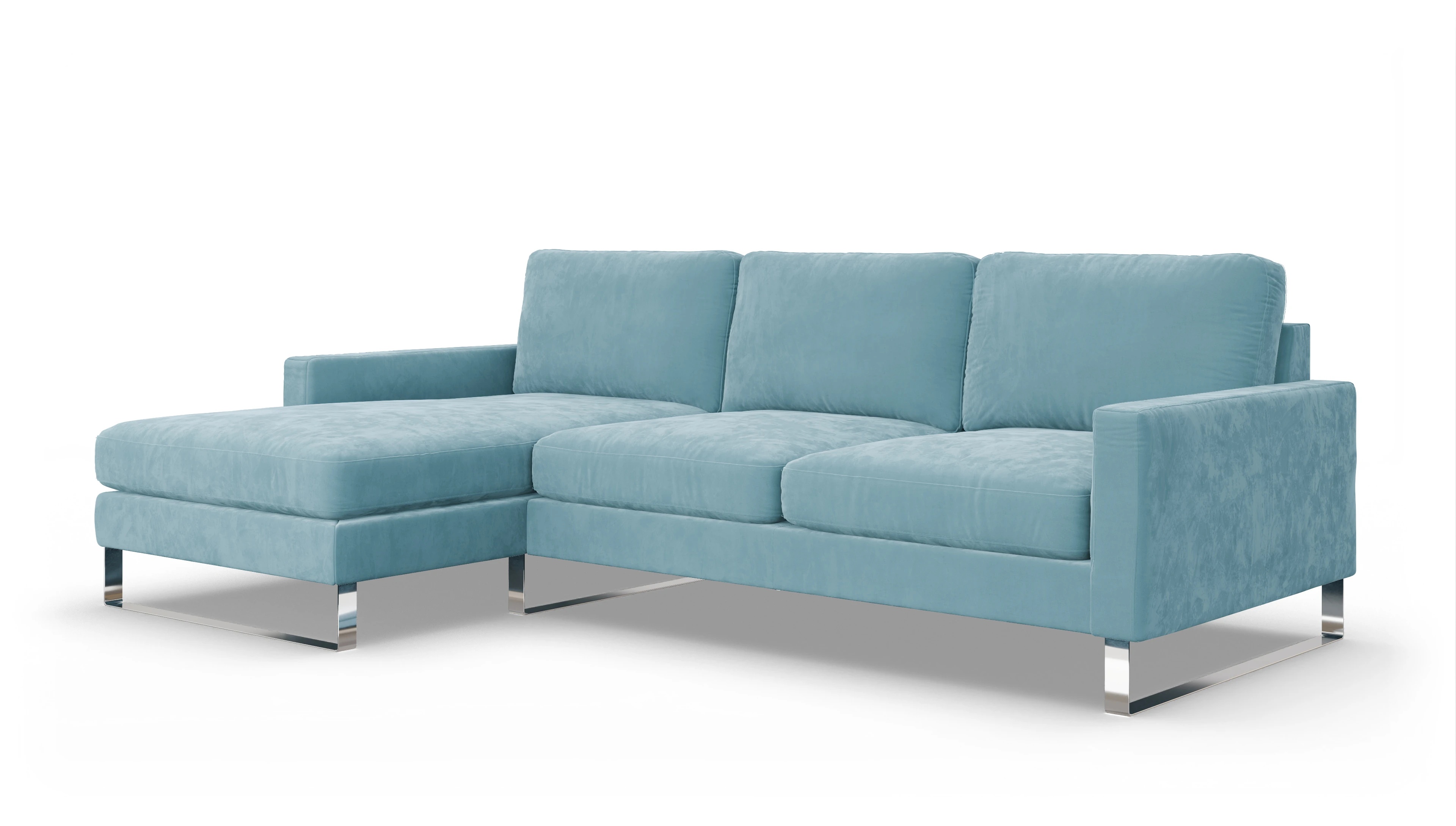 Ansicht des Produktes Cespon Sofa mit Rec links in Samt blau